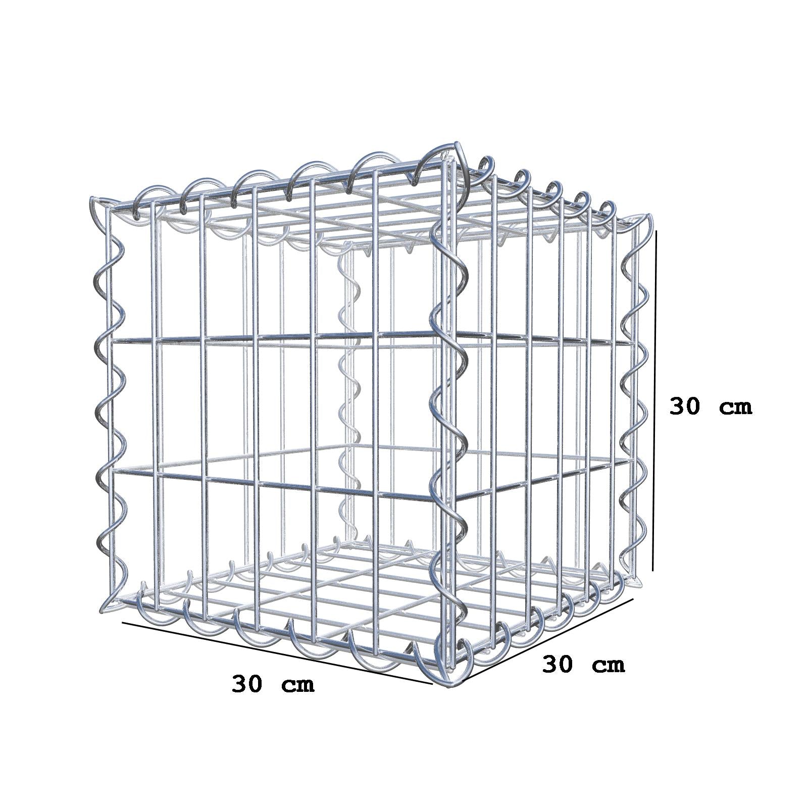 Gabione 30 cm x 30 cm x 30 cm (L x H x T), Maschenweite 5 cm x 10 cm, Spirale