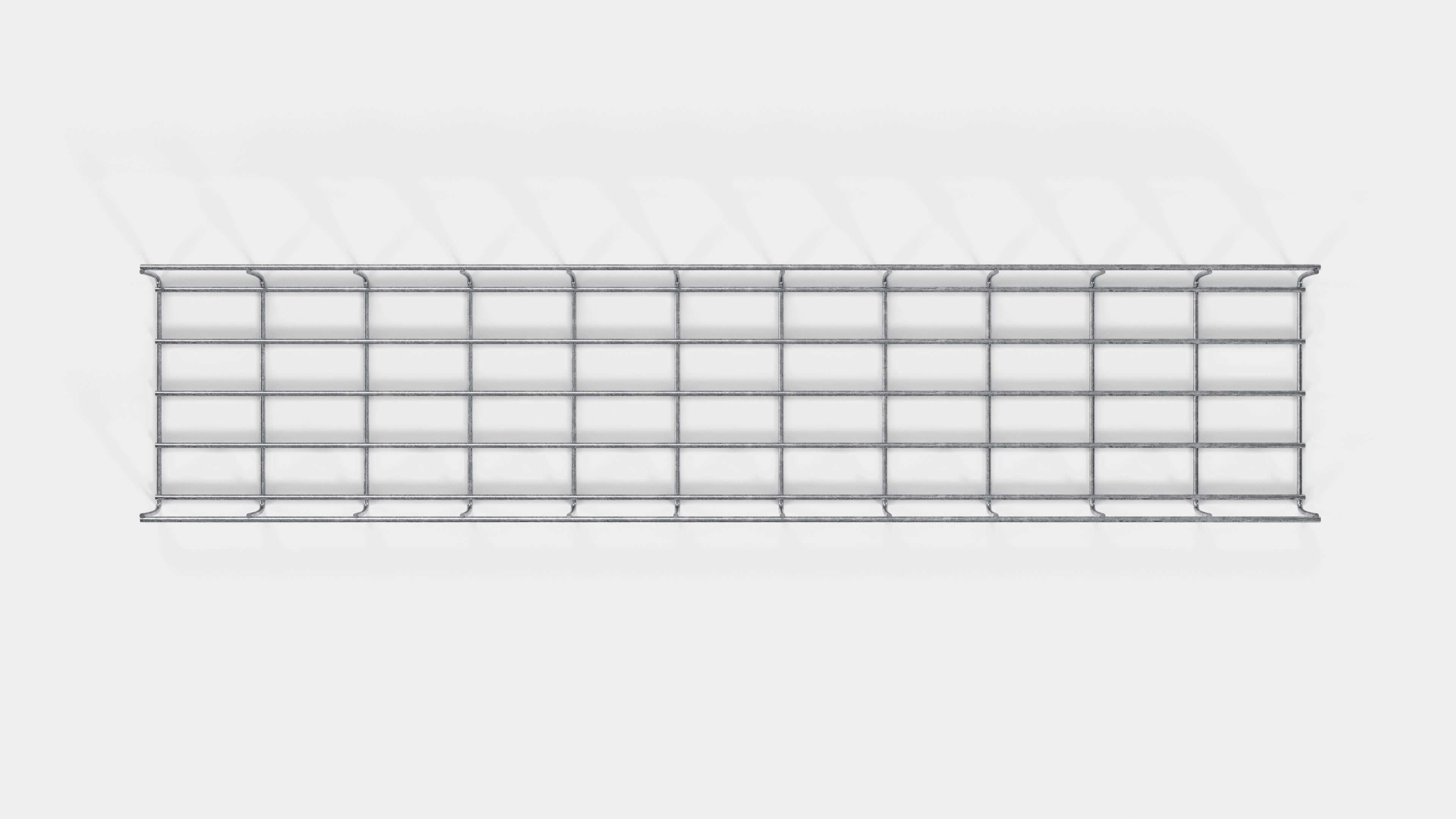 Altezza canalina 110 cm, profondità 5 cm, dimensione maglia 5 x 10 cm