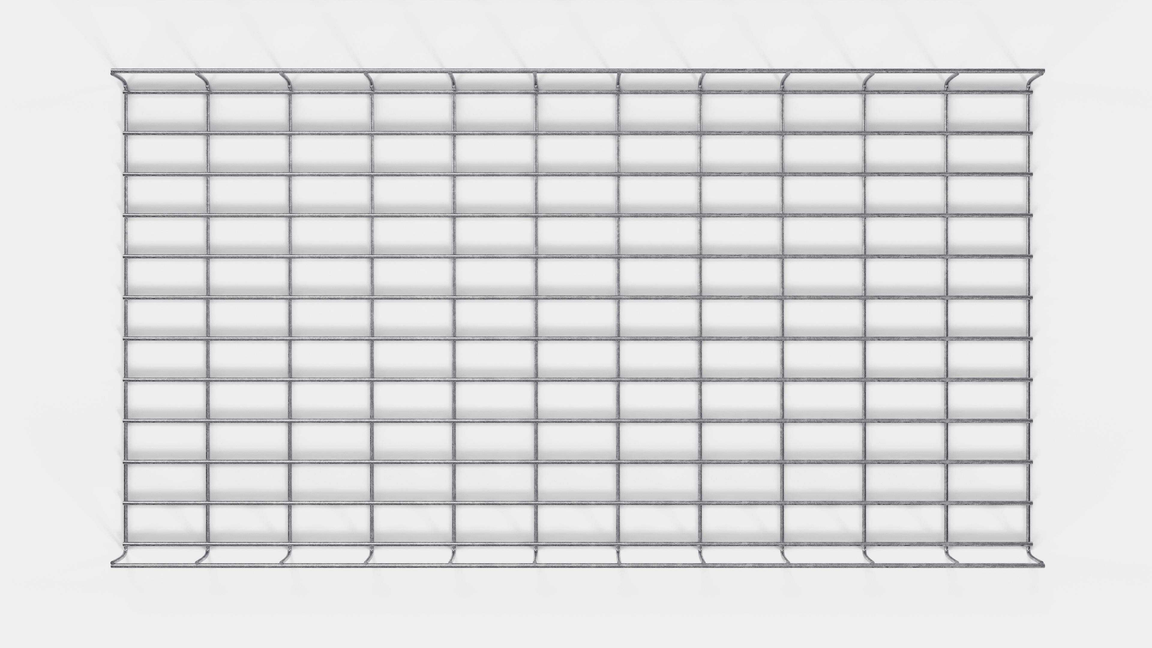 Altezza canalina 110 cm, profondità 5 cm, dimensione maglia 5 x 10 cm