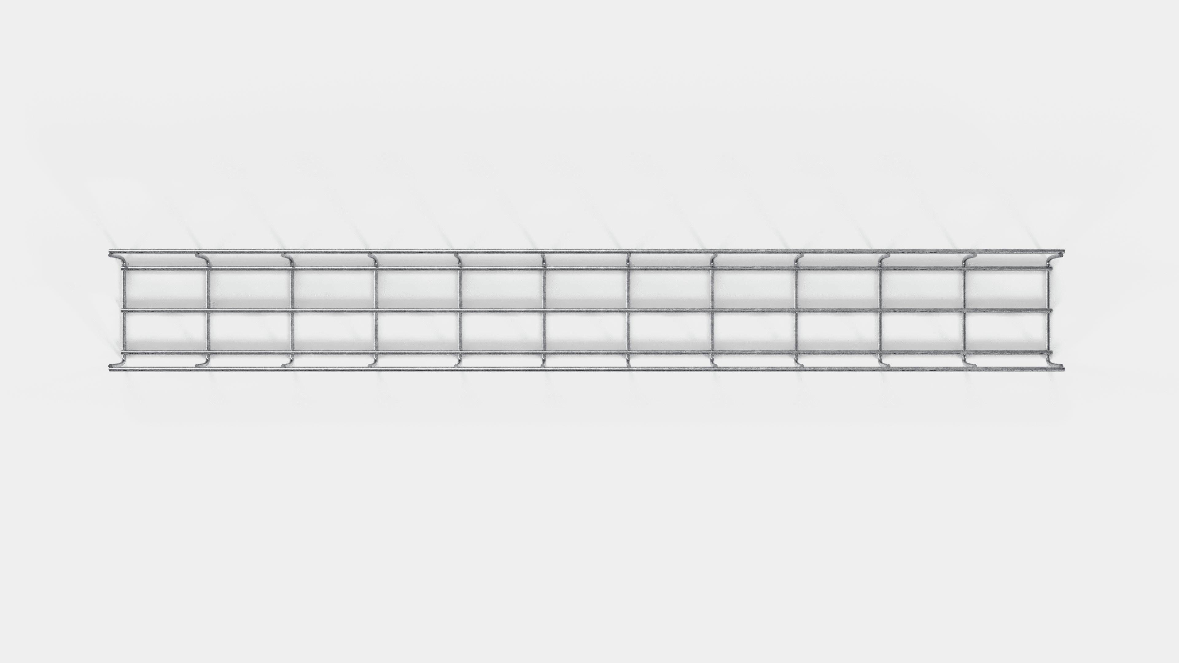 Altezza canalina 110 cm, profondità 5 cm, dimensione maglia 5 x 10 cm