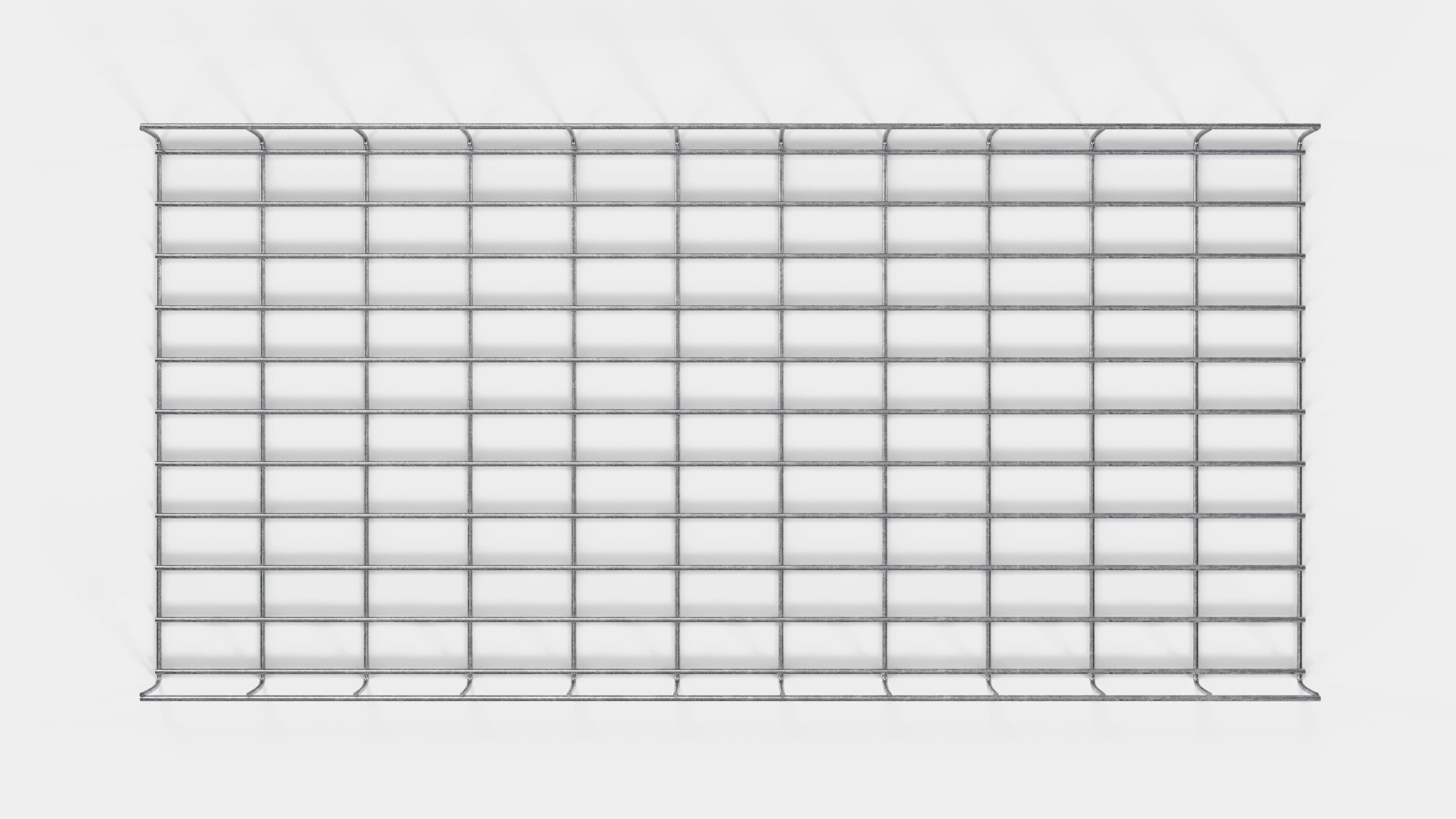 Altezza canalina 110 cm, profondità 5 cm, dimensione maglia 5 x 10 cm