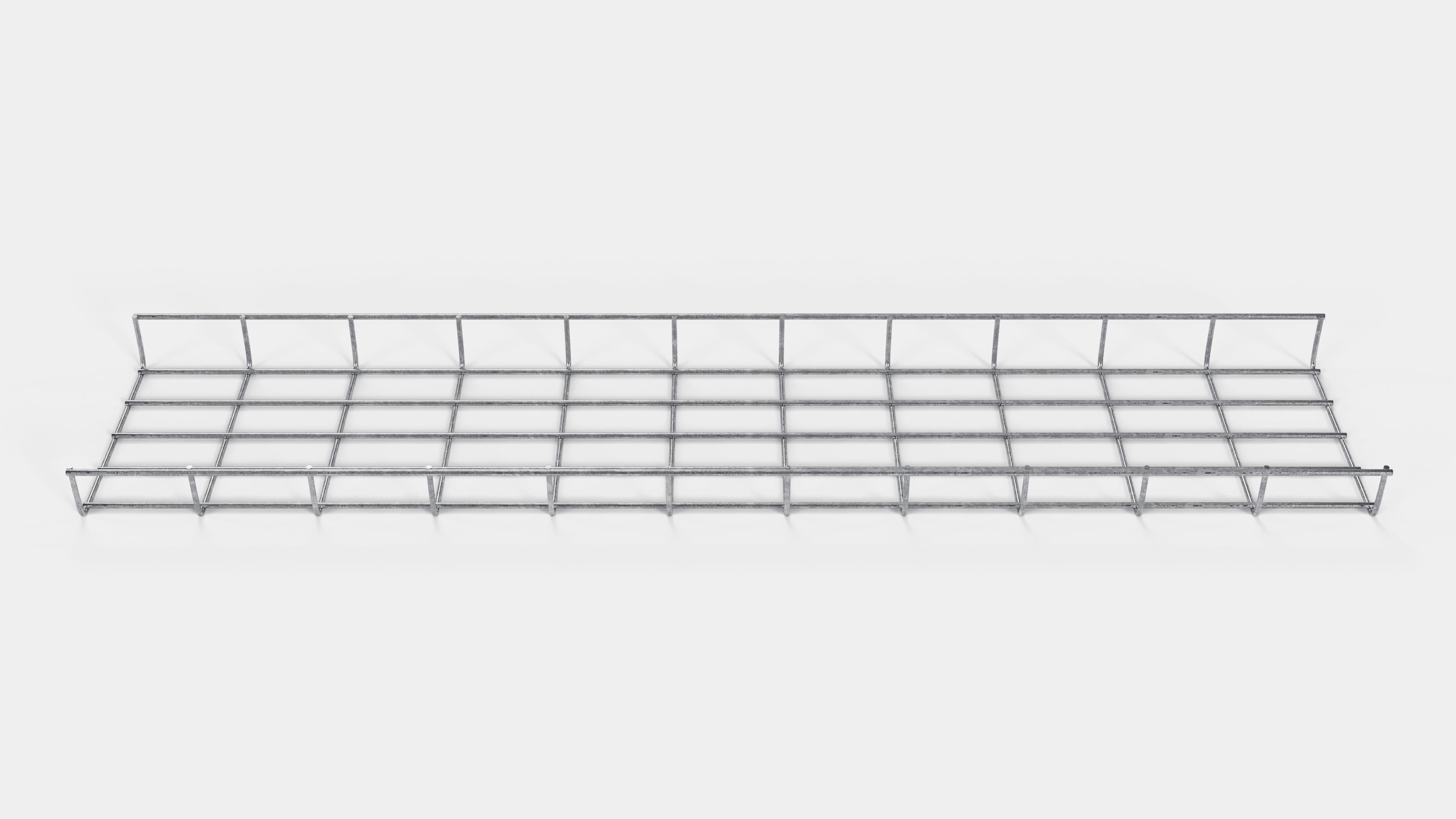 Altezza canalina 110 cm, profondità 5 cm, dimensione maglia 5 x 10 cm