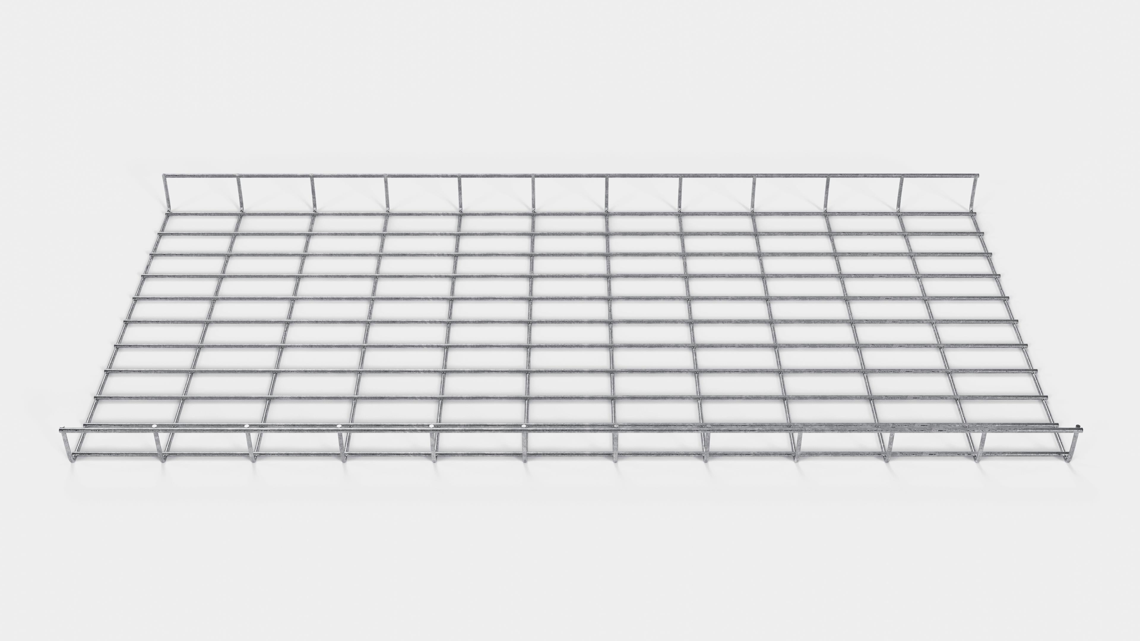 Altezza canalina 110 cm, profondità 5 cm, dimensione maglia 5 x 10 cm