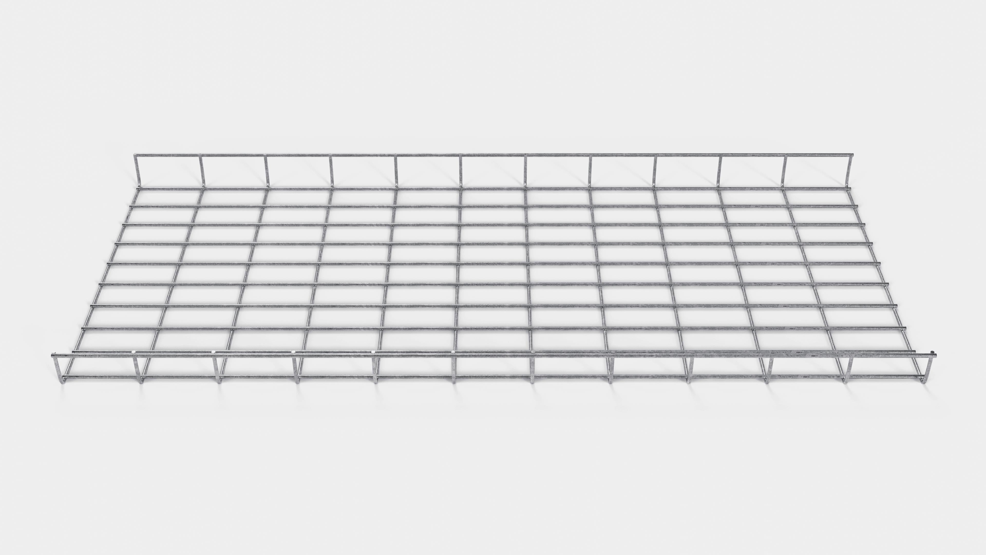 Altezza canalina 110 cm, profondità 5 cm, dimensione maglia 5 x 10 cm