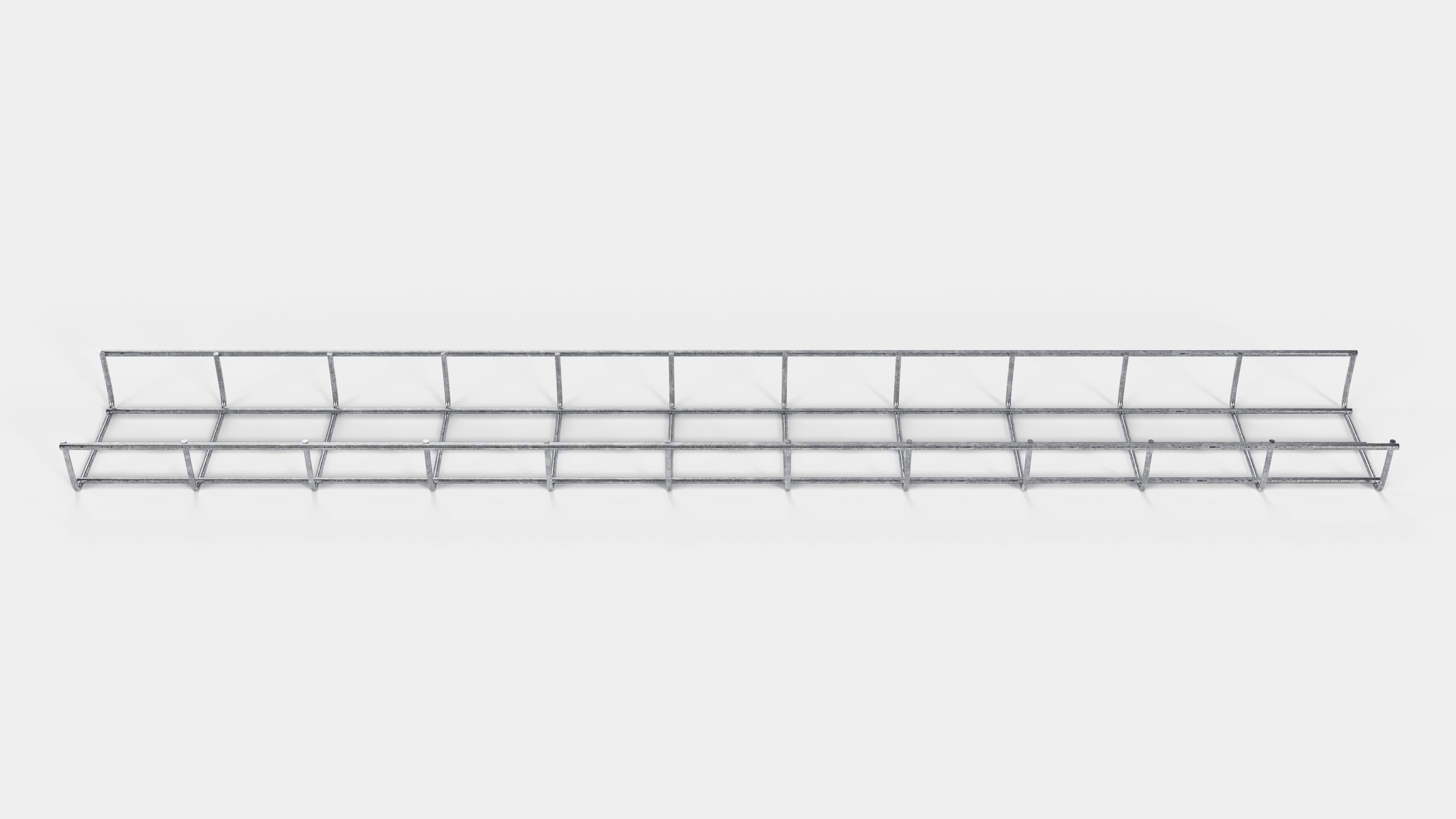 Altezza canalina 110 cm, profondità 5 cm, dimensione maglia 5 x 10 cm