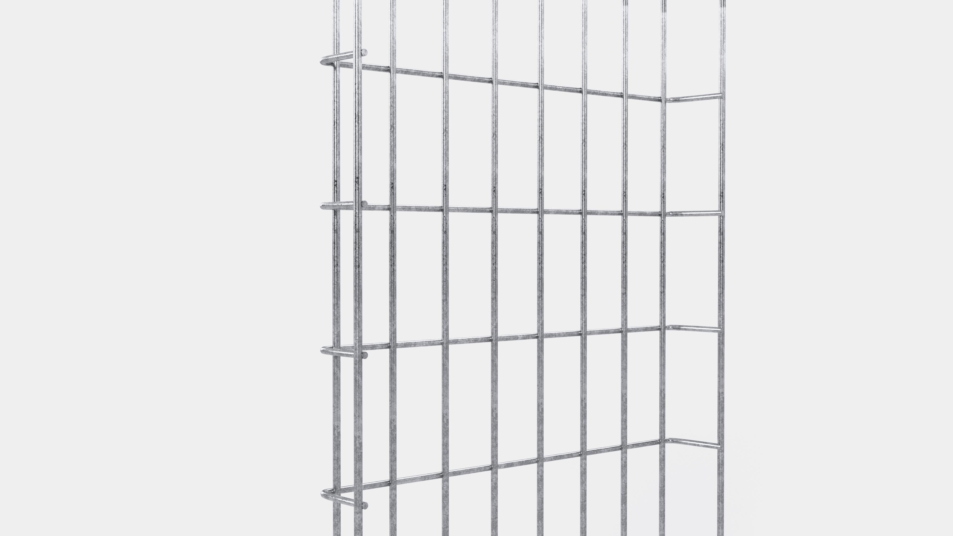 Altezza canalina 110 cm, profondità 5 cm, dimensione maglia 5 x 10 cm