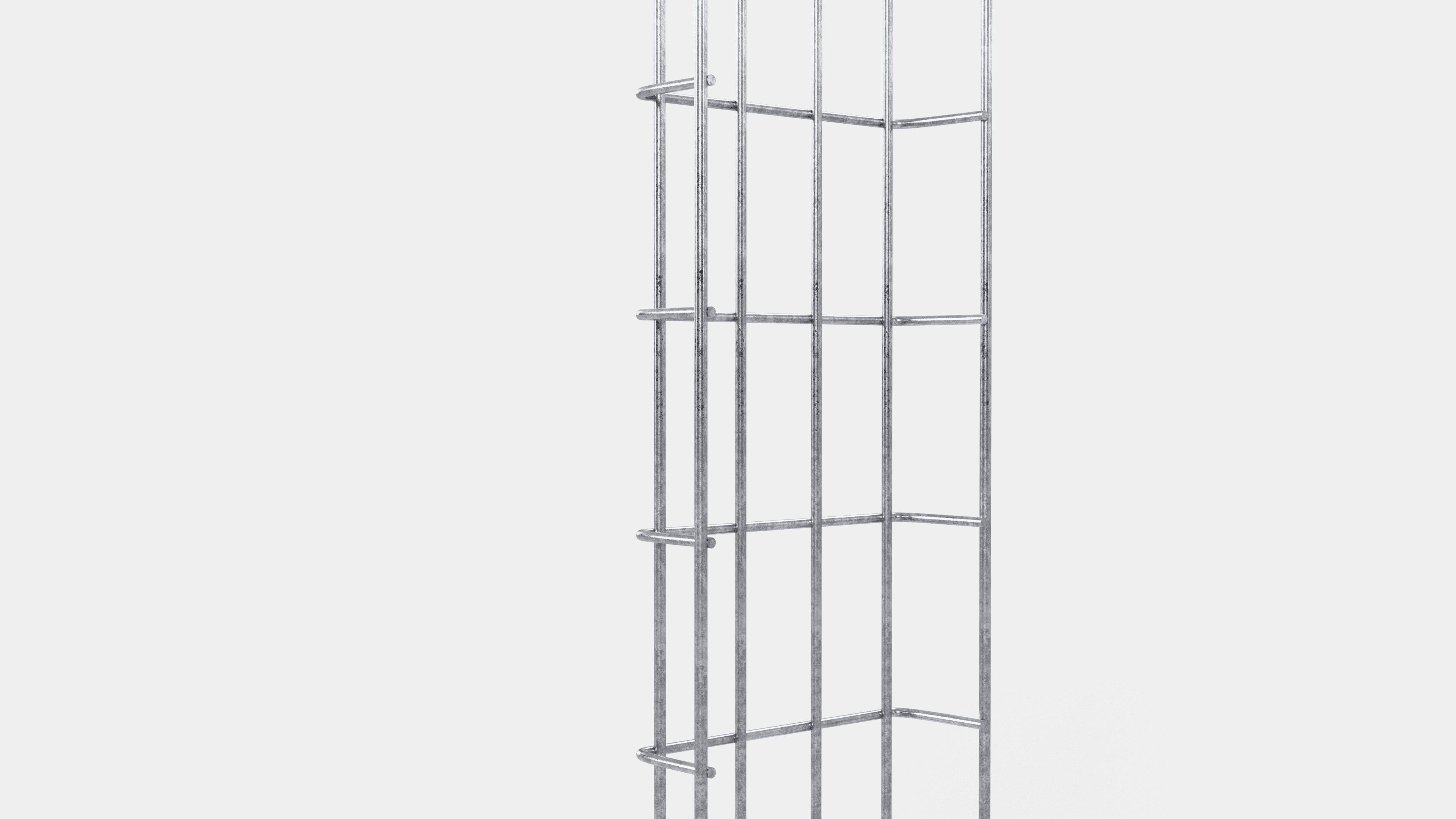 Altezza canalina 110 cm, profondità 5 cm, dimensione maglia 5 x 10 cm