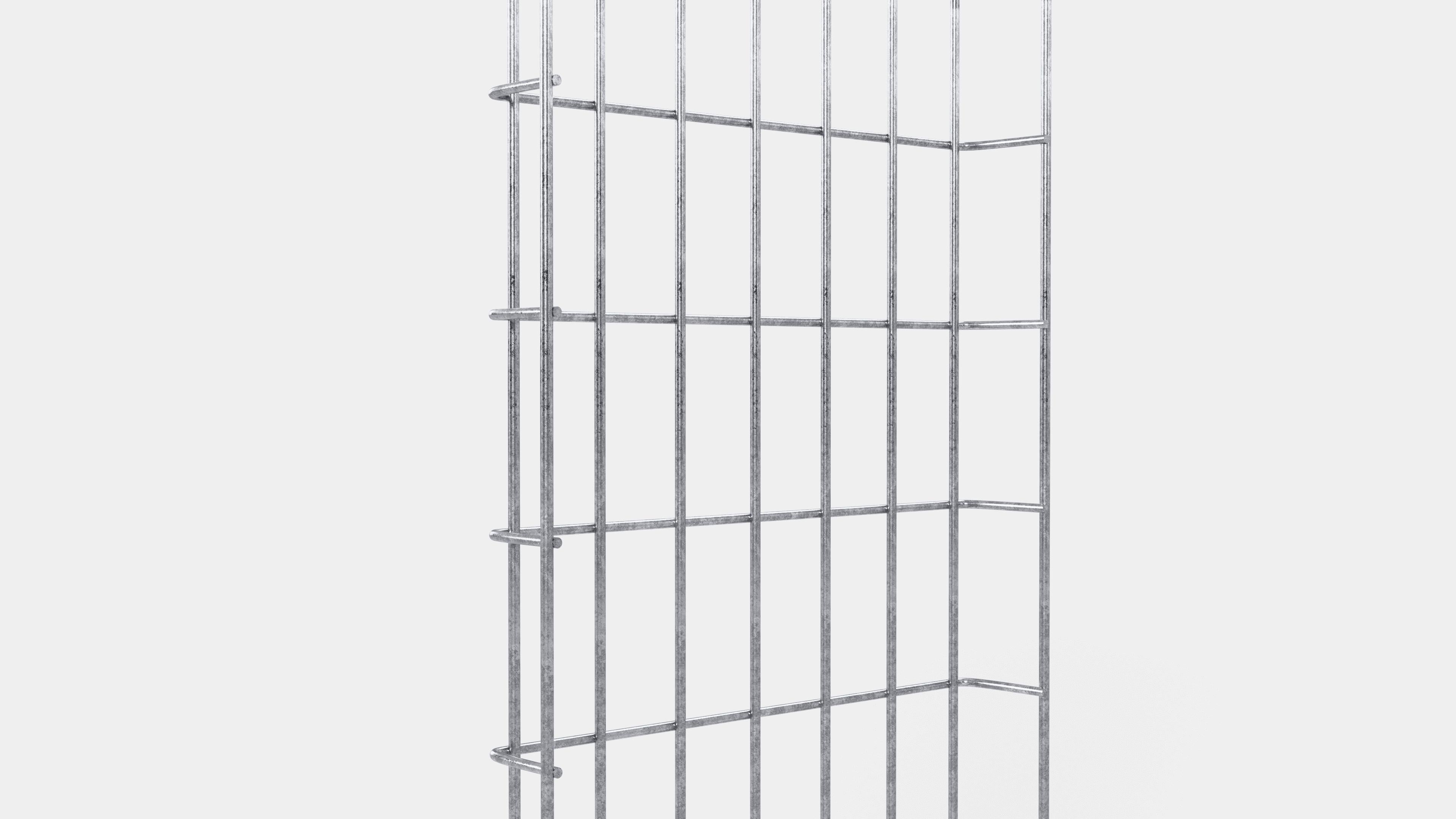 Altezza canalina 110 cm, profondità 5 cm, dimensione maglia 5 x 10 cm