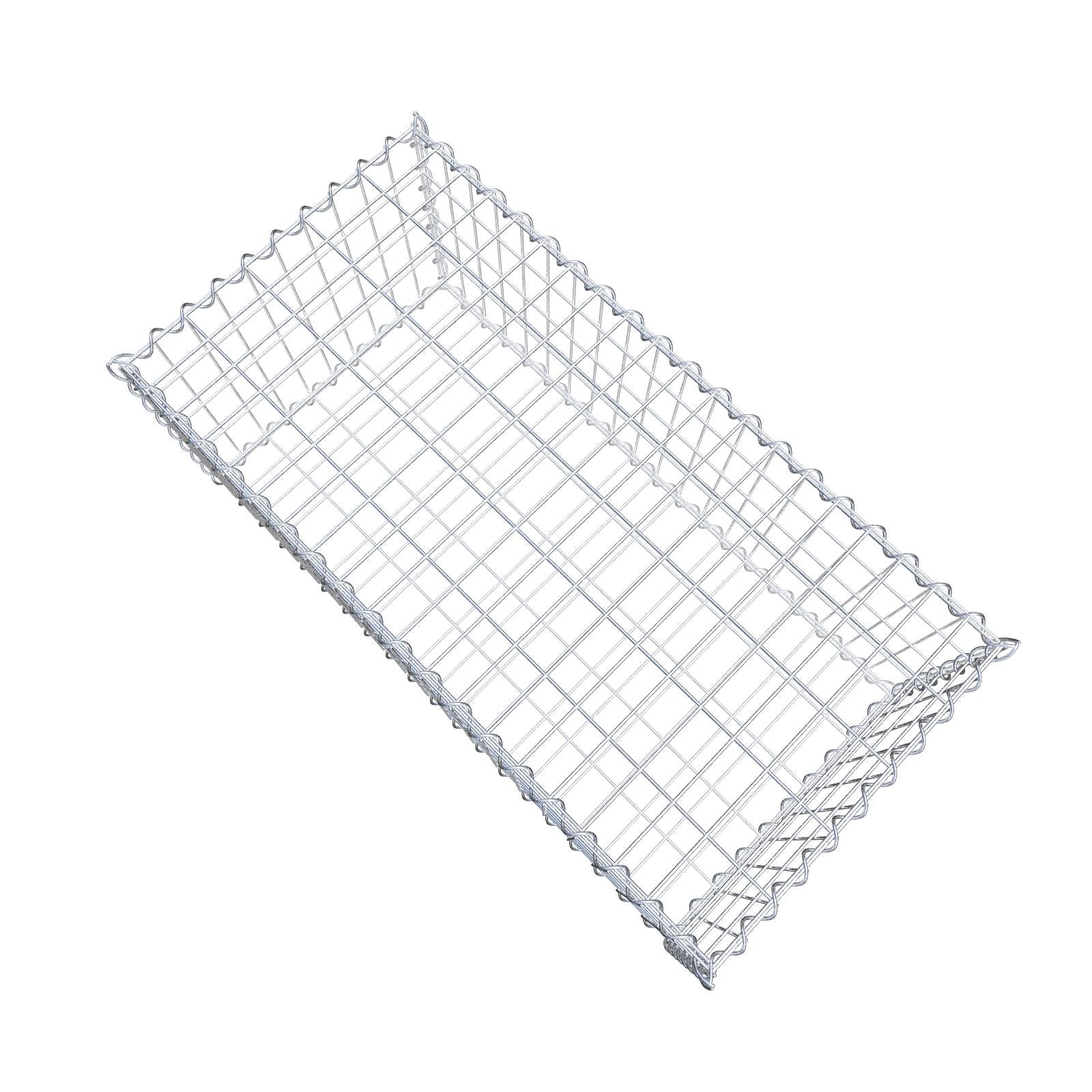 Schanskorf 100 cm x 40 cm x 50 cm (L x H x D), maaswijdte 5 cm x 10 cm, spiraalvormig