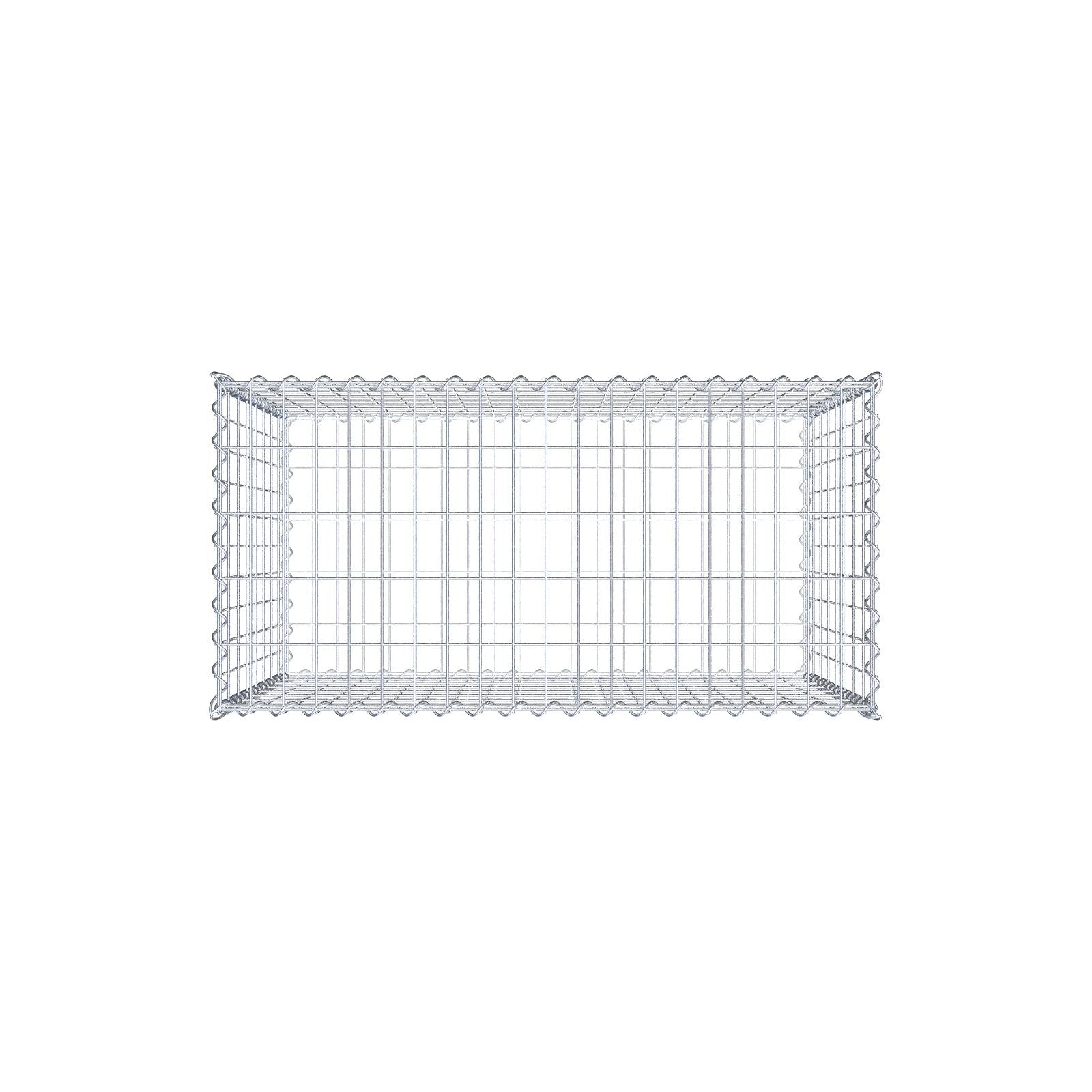 Schanskorf 100 cm x 80 cm x 50 cm (L x H x D), maaswijdte 5 cm x 10 cm, spiraalvormig