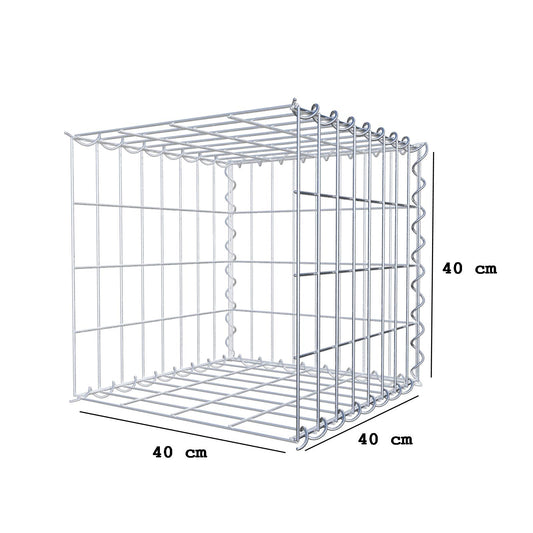 Gavión complementario tipo 2 40 cm x 40 cm x 40 cm (L x A x P), malla 5 cm x 10 cm, espiral