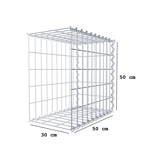 Anbaugabione Typ 2 50 cm x 50 cm x 30 cm (L x H x T), Maschenweite 5 cm x 10 cm, Spirale