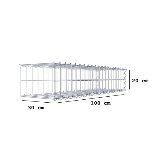 Gabião tipo 2 100 cm x 20 cm x 30 cm (C x A x P), malhagem 5 cm x 10 cm, espiral