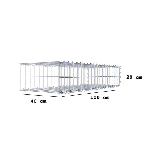 Gabião tipo 2 100 cm x 20 cm x 40 cm (C x A x P), malhagem 5 cm x 10 cm, espiral
