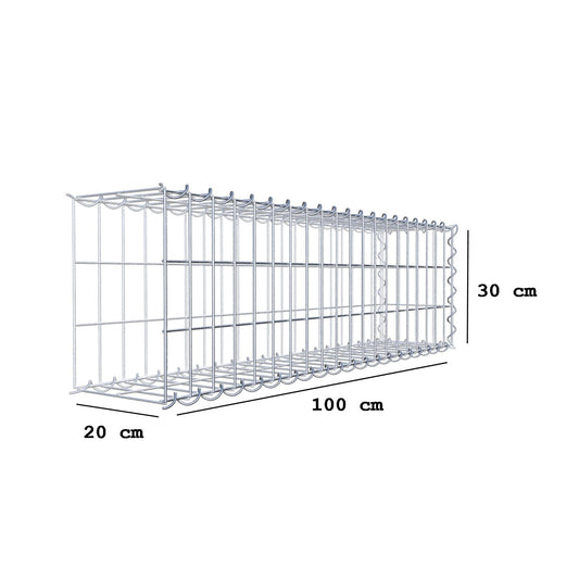 Gabião tipo 2 100 cm x 30 cm x 20 cm (C x A x P), malhagem 5 cm x 10 cm, espiral