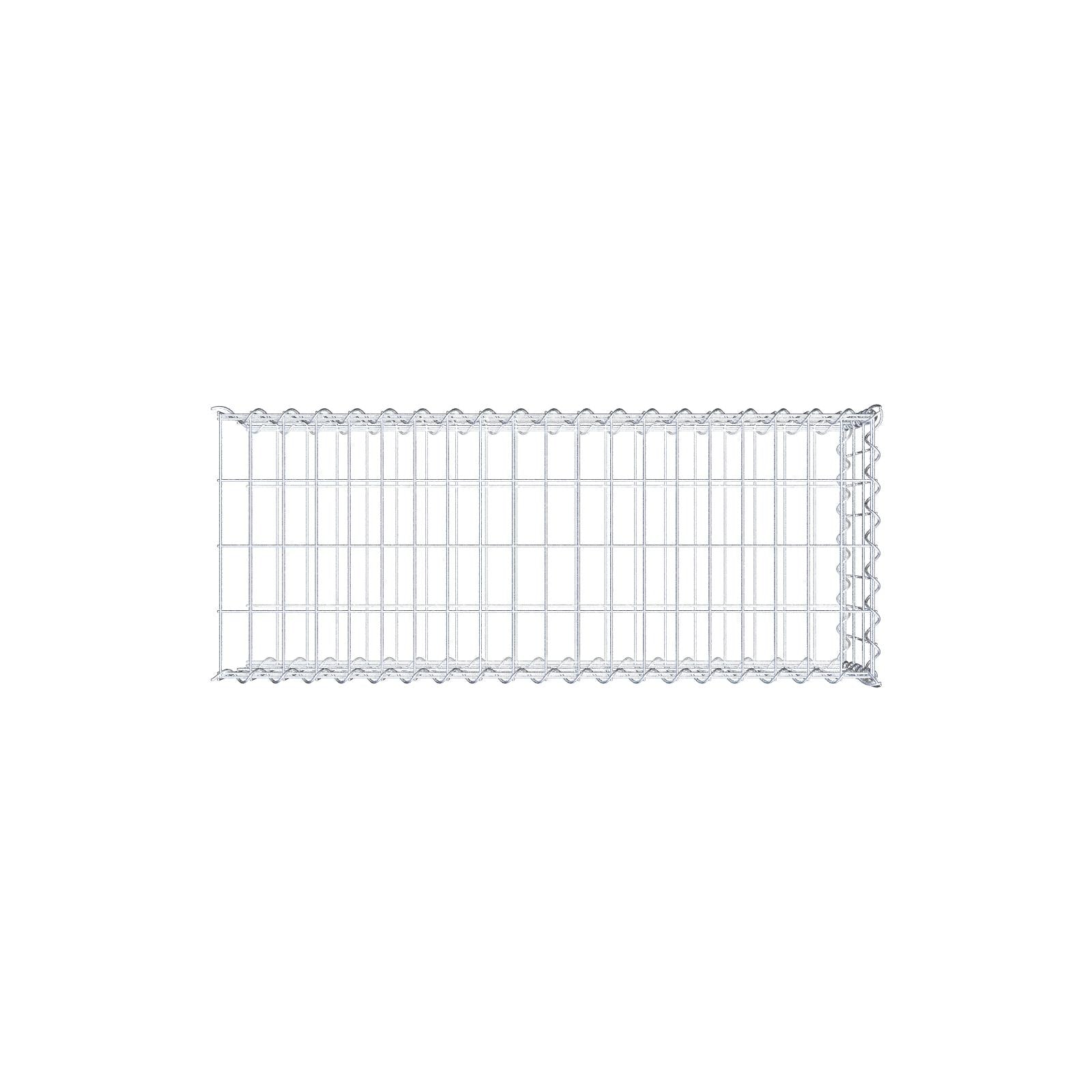 Opvokset gabion type 2 100 cm x 30 cm x 40 cm (L x H x D), maskestørrelse 5 cm x 10 cm, spiral