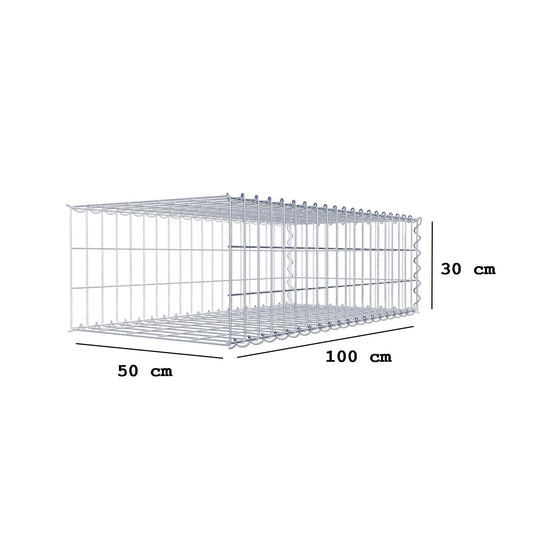 Gabião tipo 2 100 cm x 30 cm x 50 cm (C x A x P), malhagem 5 cm x 10 cm, espiral