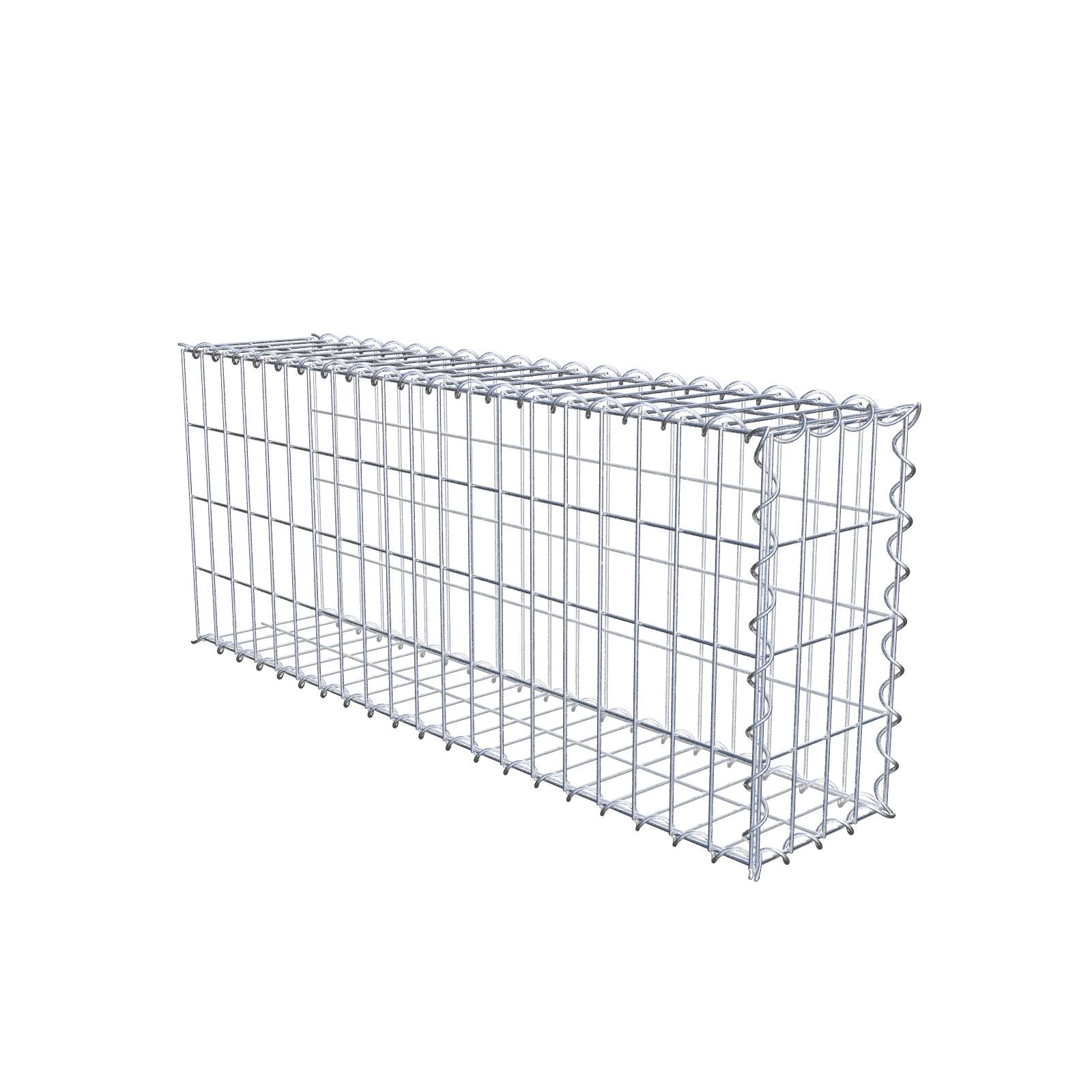 Gabion rapporté type 2 100 cm x 40 cm x 20 cm (L x H x P), mailles 5 cm x 10 cm, spirale