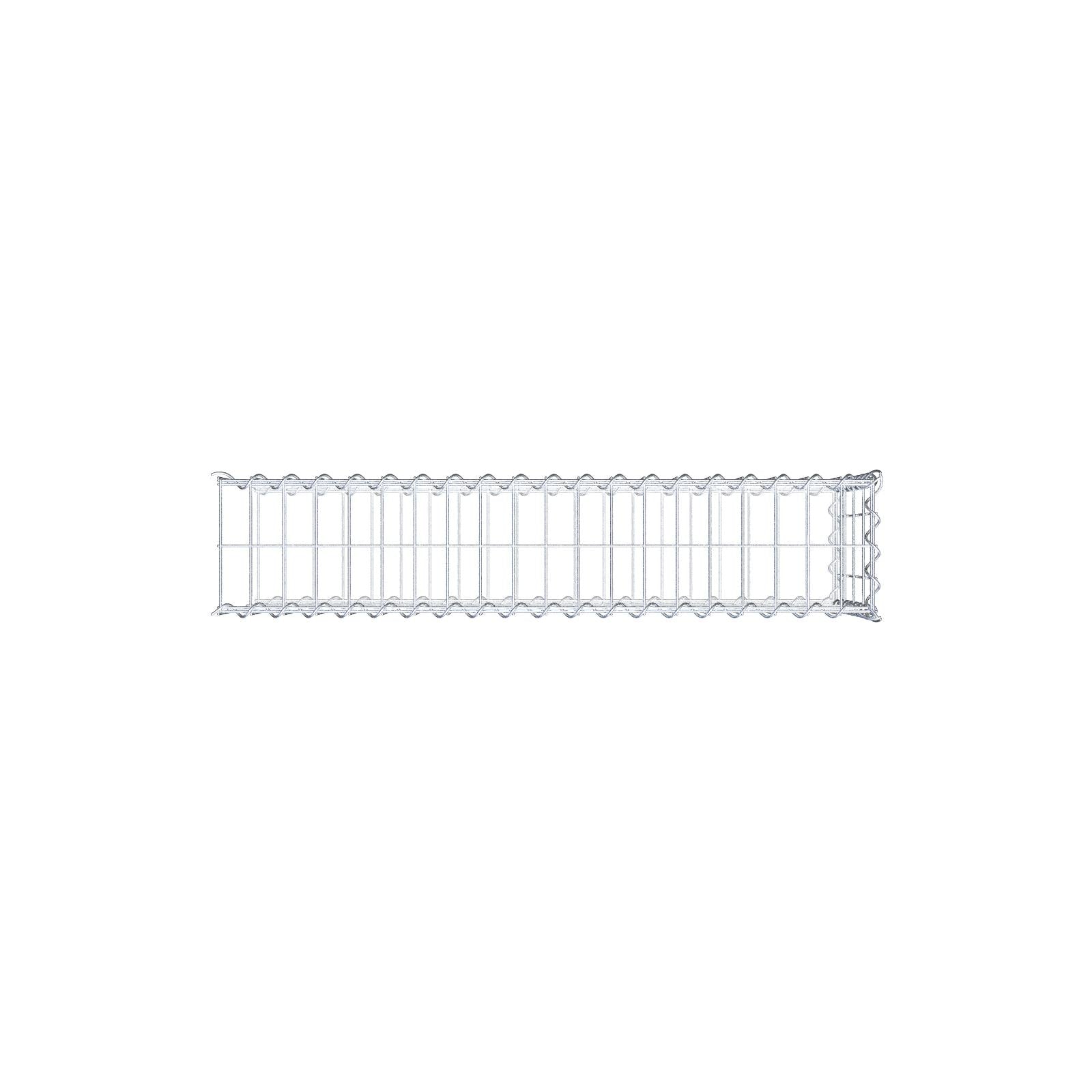 Gabion rapporté type 2 100 cm x 40 cm x 20 cm (L x H x P), mailles 5 cm x 10 cm, spirale