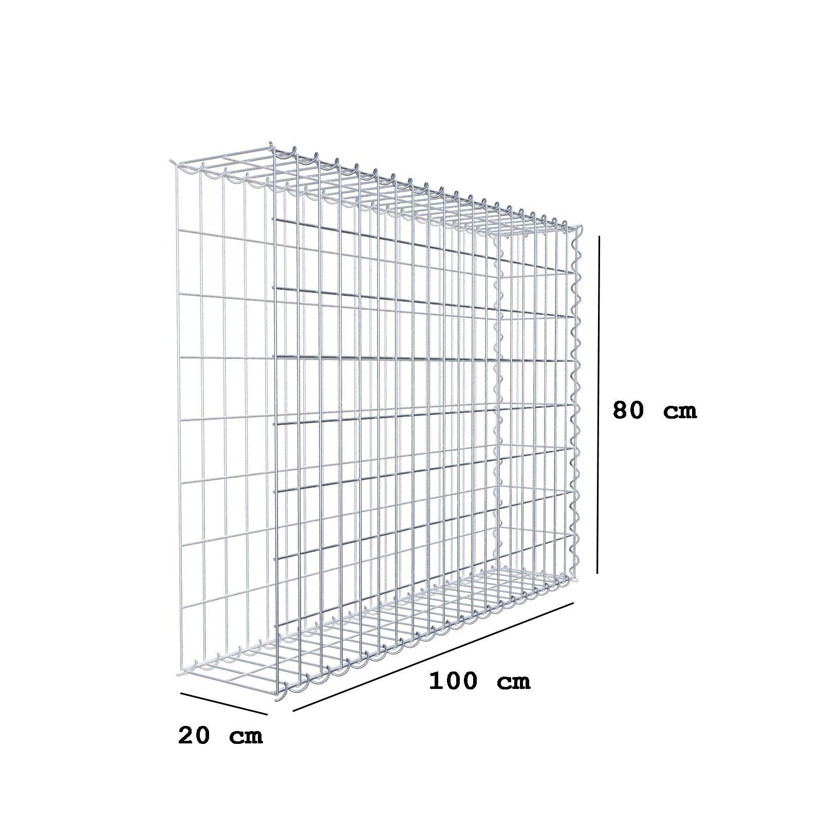 Anbaugabione Typ 2 100 cm x 80 cm x 20 cm (L x H x T), Maschenweite 5 cm x 10 cm, Spirale