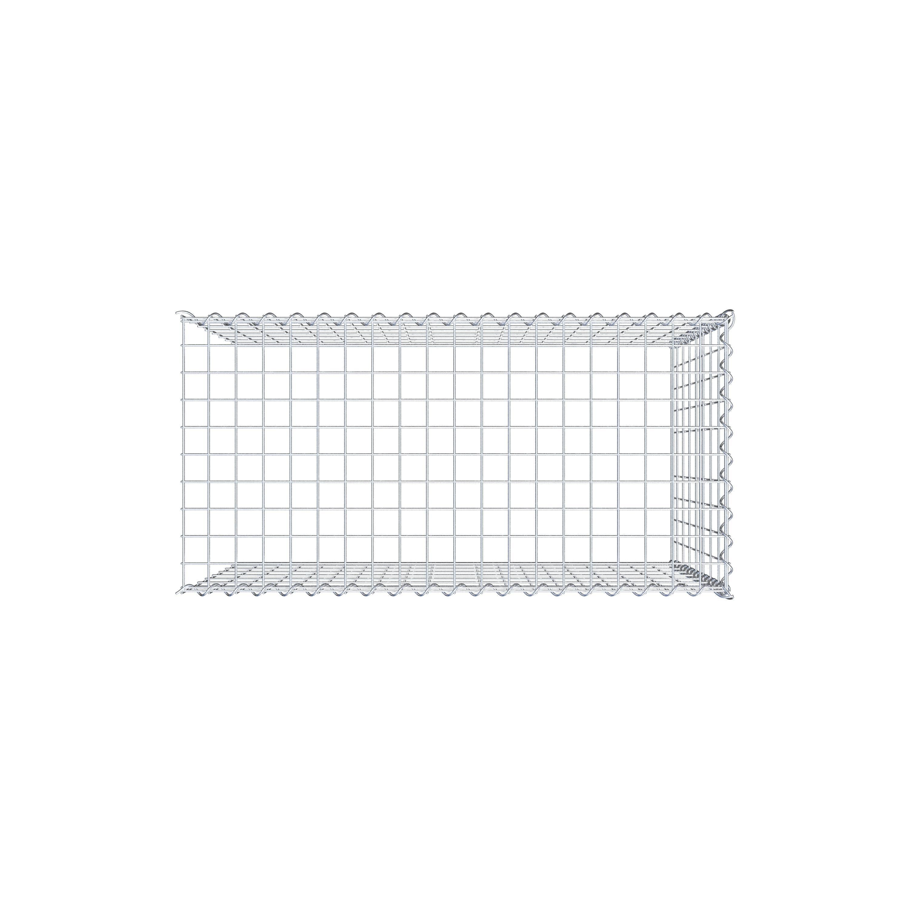 Grown-on gabion type 4 100 cm x 80 cm x 50 cm (L x H x D), mesh size 5 cm x 10 cm, spiral