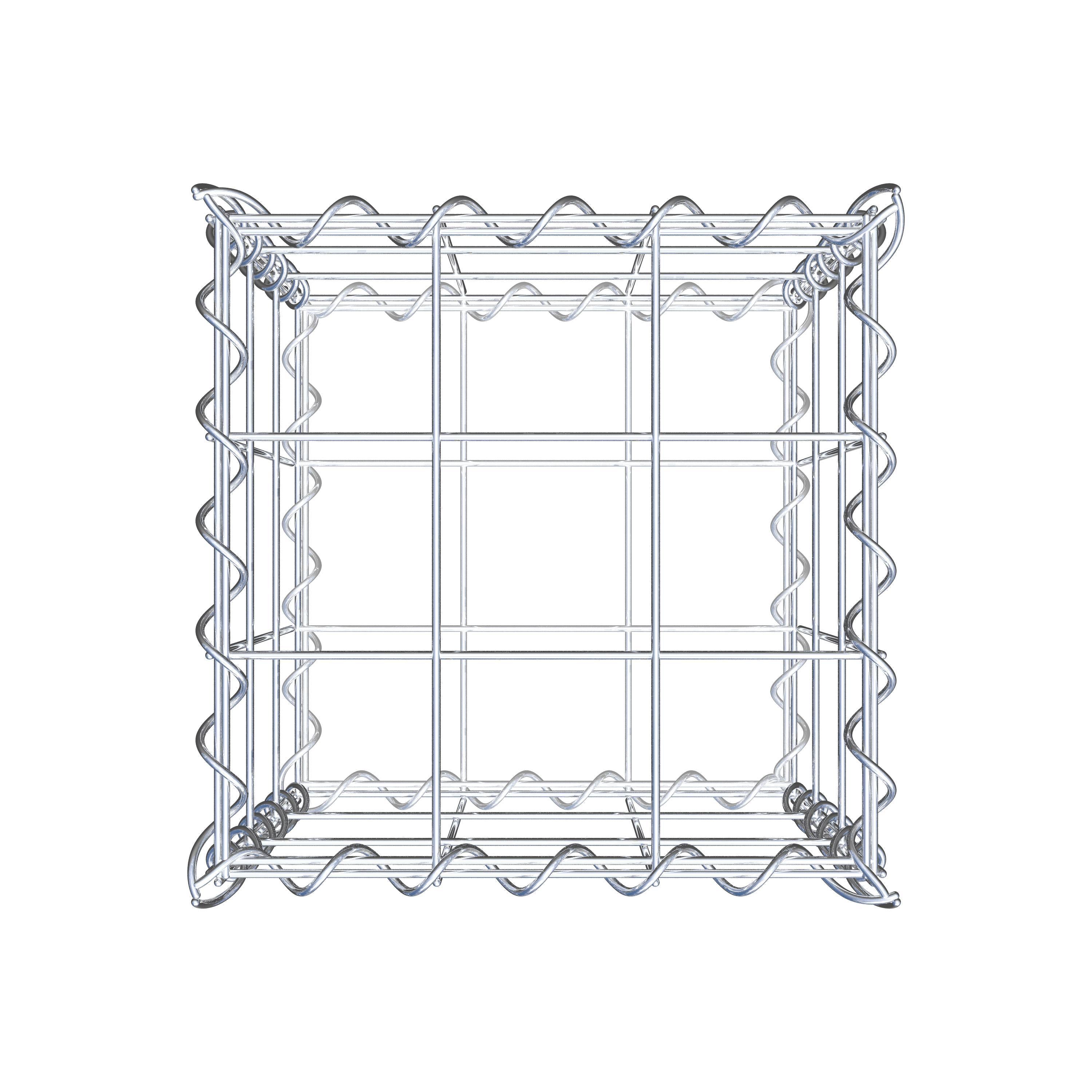 Gavión 30 cm x 30 cm x 30 cm (L x A x P), luz de malla 10 cm x 10 cm, en espiral