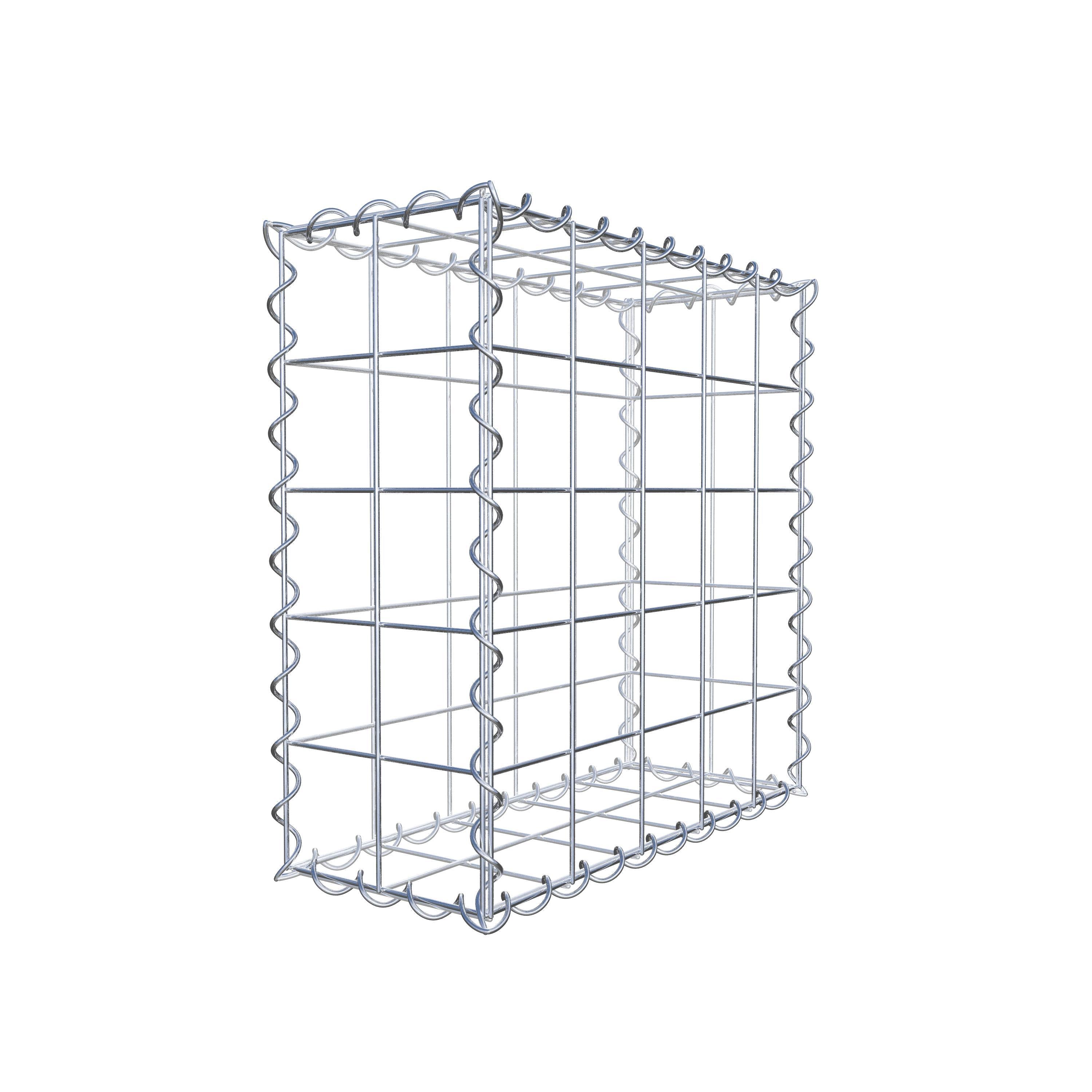 Gabião 50 cm x 50 cm x 20 cm (C x A x P), malhagem 10 cm x 10 cm, espiral