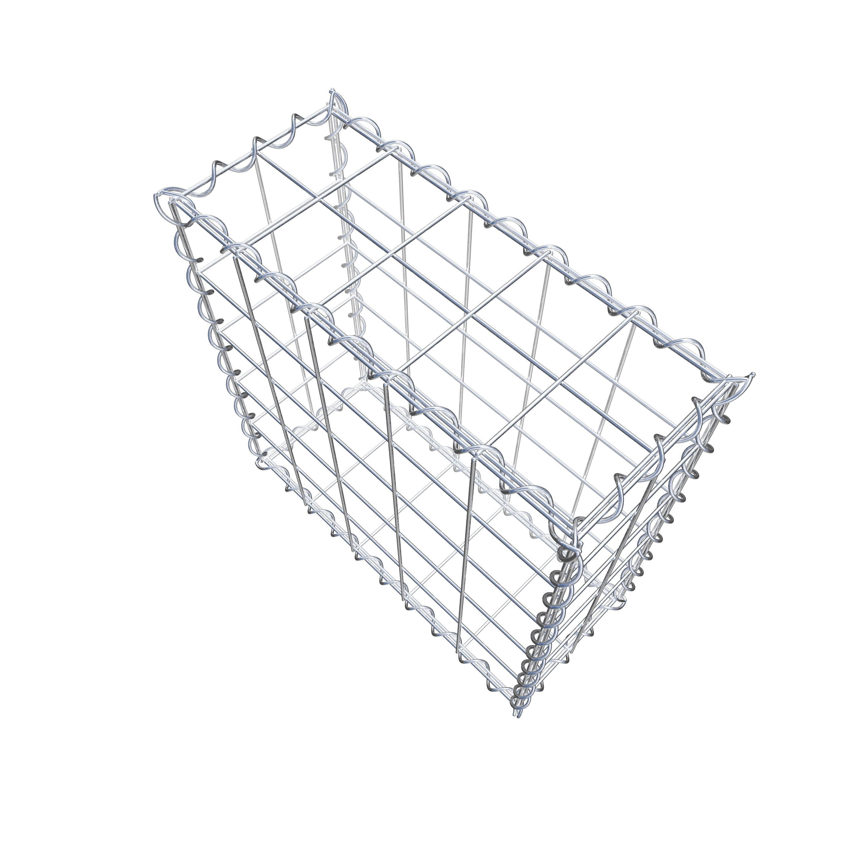 Gabião 50 cm x 50 cm x 20 cm (C x A x P), malhagem 10 cm x 10 cm, espiral
