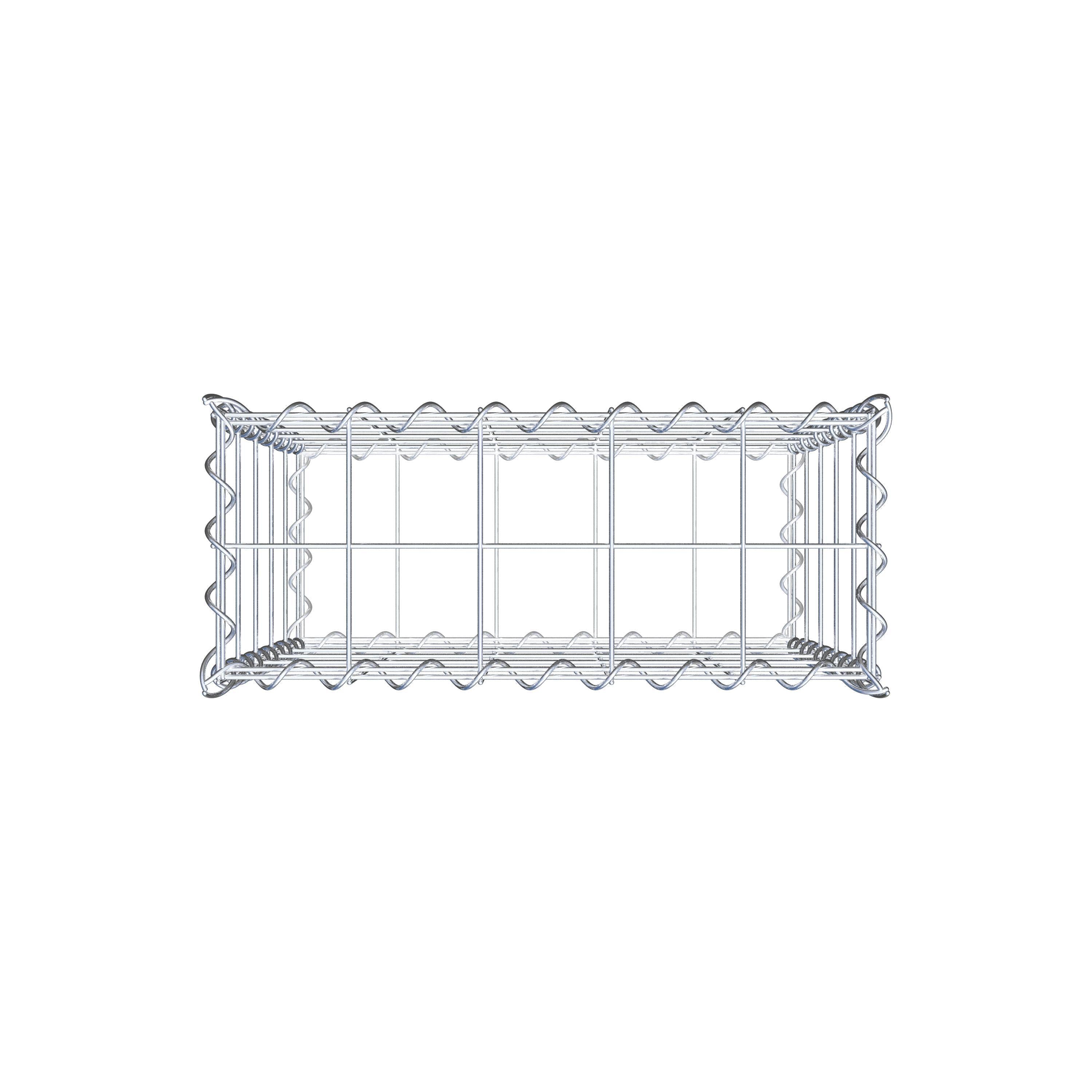 Gabião 50 cm x 50 cm x 20 cm (C x A x P), malhagem 10 cm x 10 cm, espiral