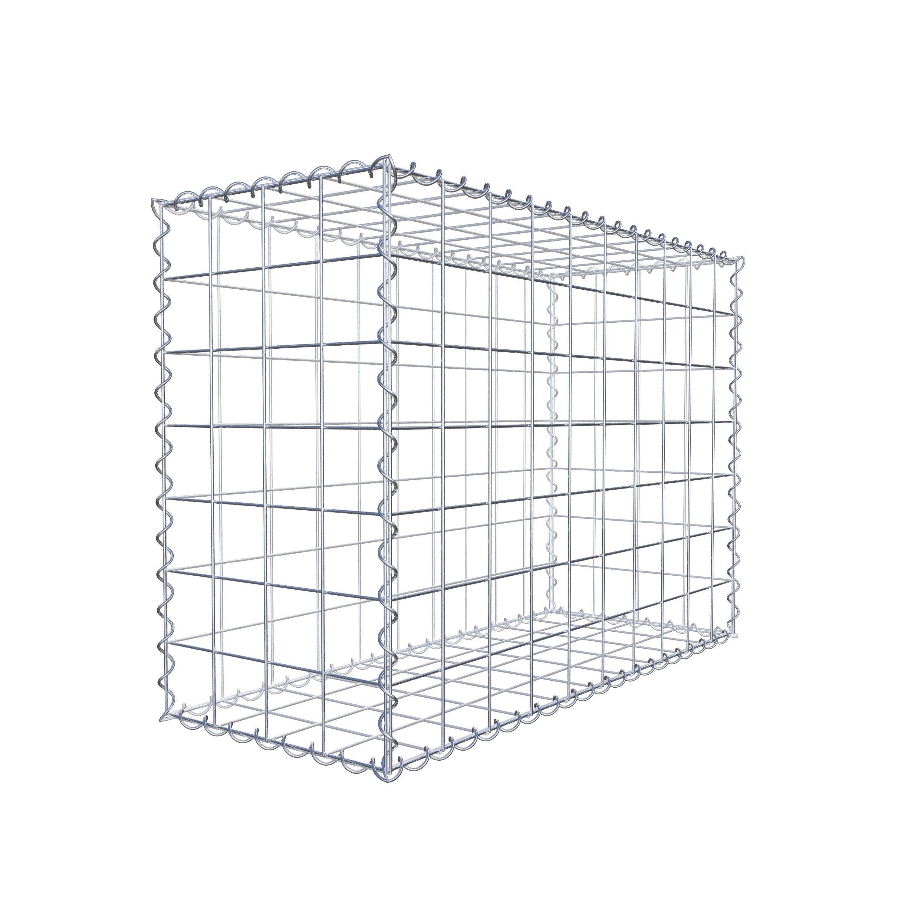 Schanskorf 100 cm x 70 cm x 40 cm (L x H x D), maaswijdte 10 cm x 10 cm, spiraalvormig