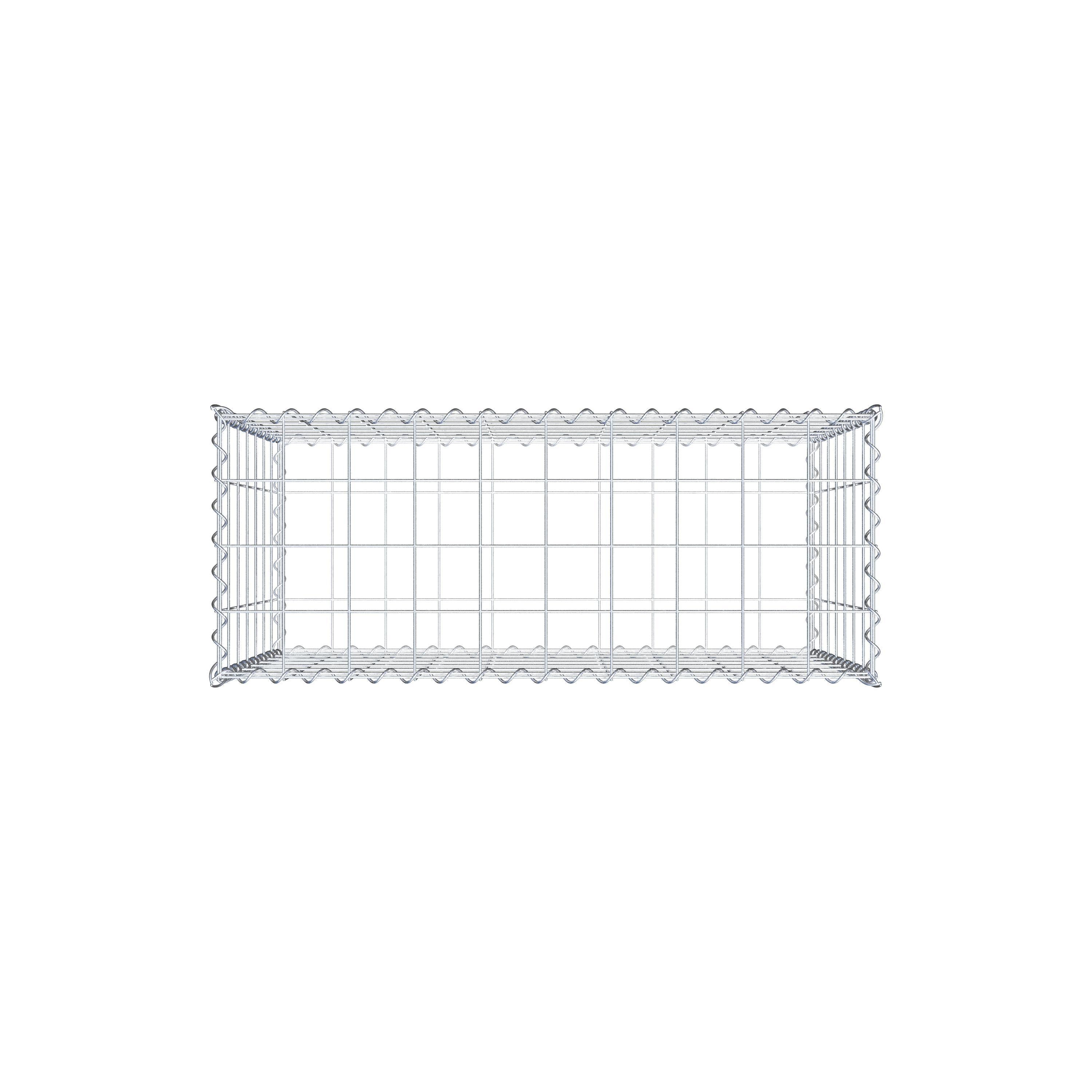 Schanskorf 100 cm x 70 cm x 40 cm (L x H x D), maaswijdte 10 cm x 10 cm, spiraalvormig