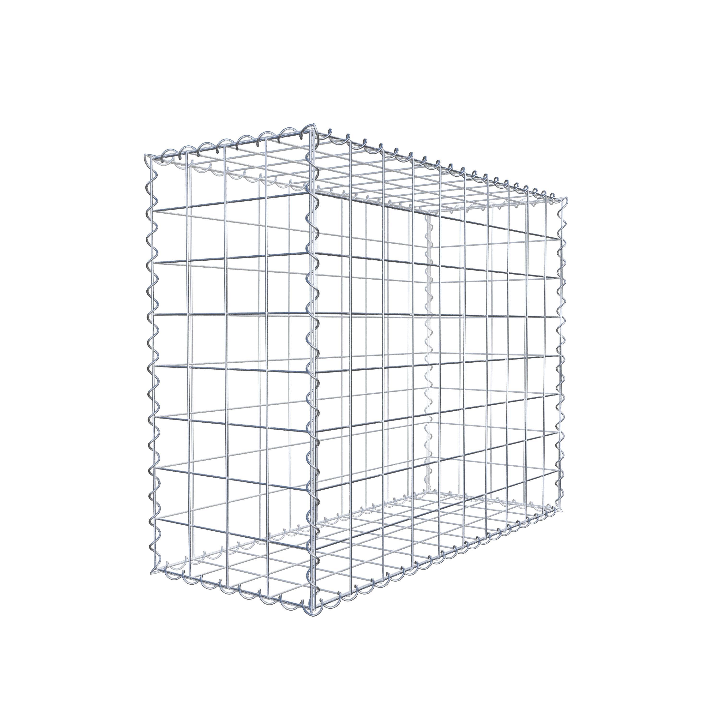 Schanskorf 100 cm x 80 cm x 40 cm (L x H x D), maaswijdte 10 cm x 10 cm, spiraalvormig