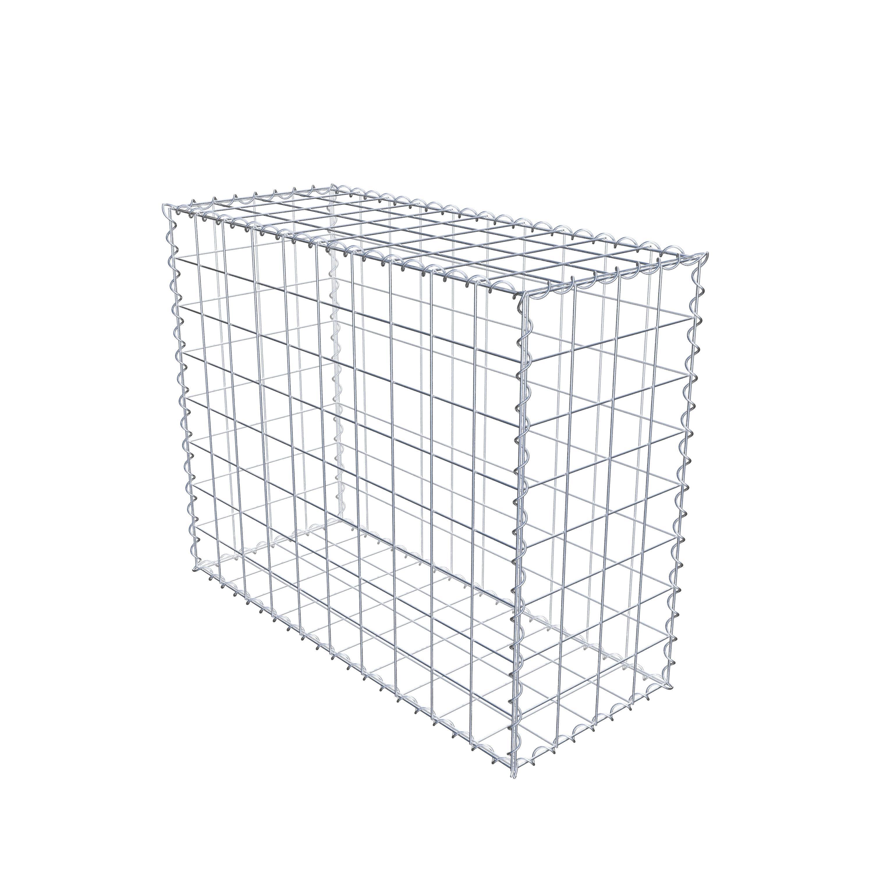 Schanskorf 100 cm x 80 cm x 40 cm (L x H x D), maaswijdte 10 cm x 10 cm, spiraalvormig