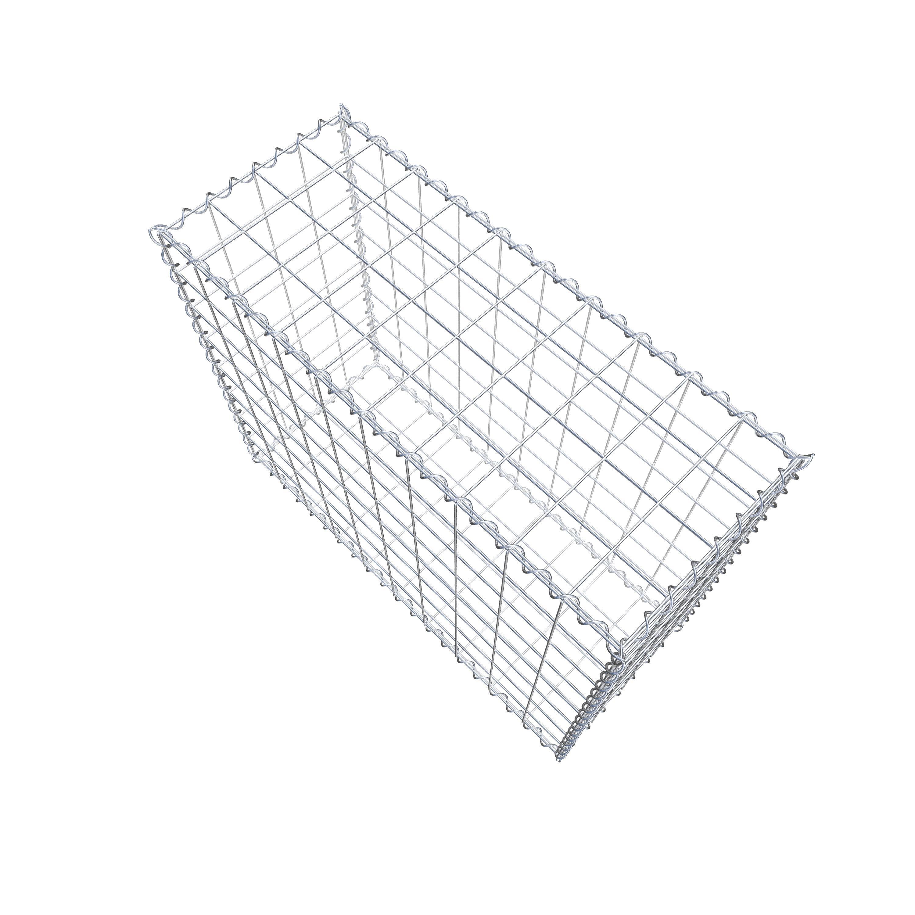 Schanskorf 100 cm x 80 cm x 40 cm (L x H x D), maaswijdte 10 cm x 10 cm, spiraalvormig