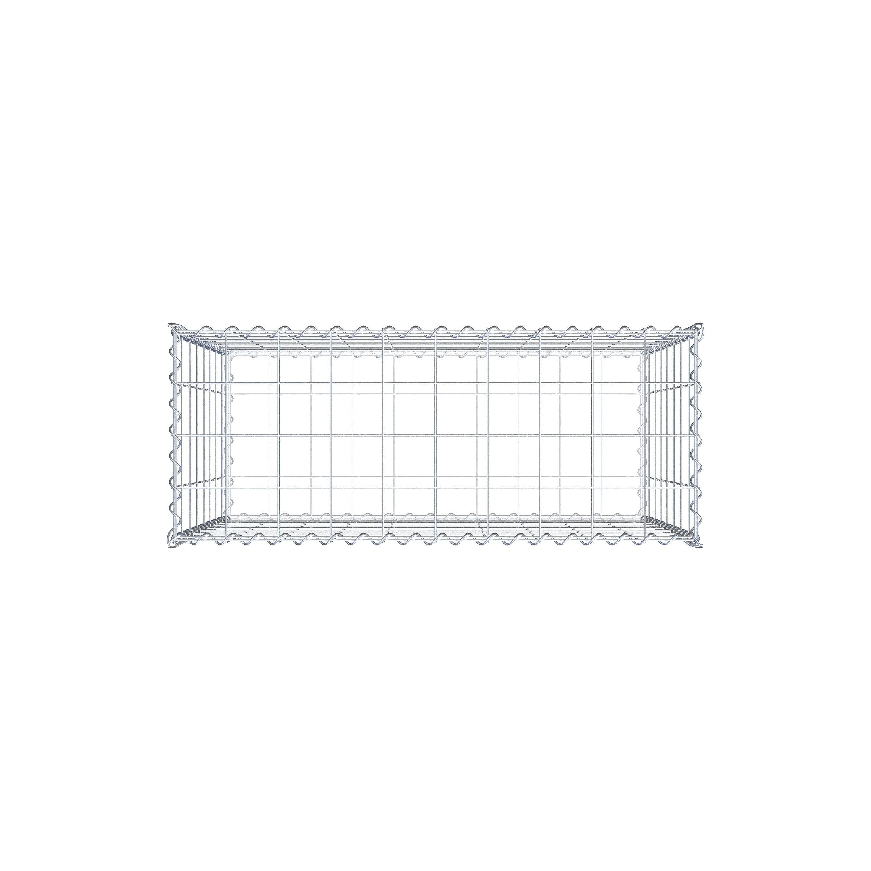 Schanskorf 100 cm x 80 cm x 40 cm (L x H x D), maaswijdte 10 cm x 10 cm, spiraalvormig