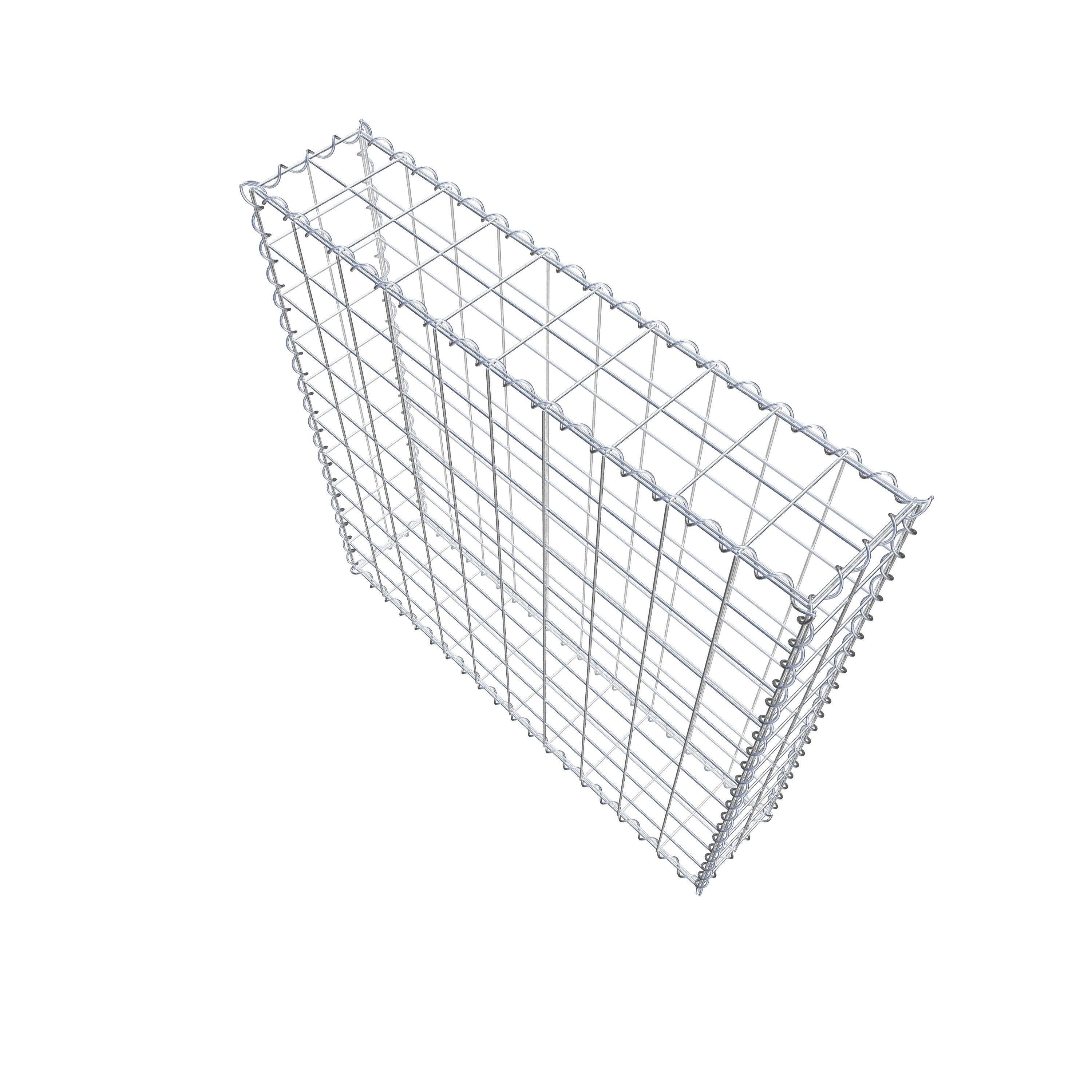 Schanskorf 100 cm x 100 cm x 20 cm (L x H x D), maaswijdte 10 cm x 10 cm, spiraalvormig