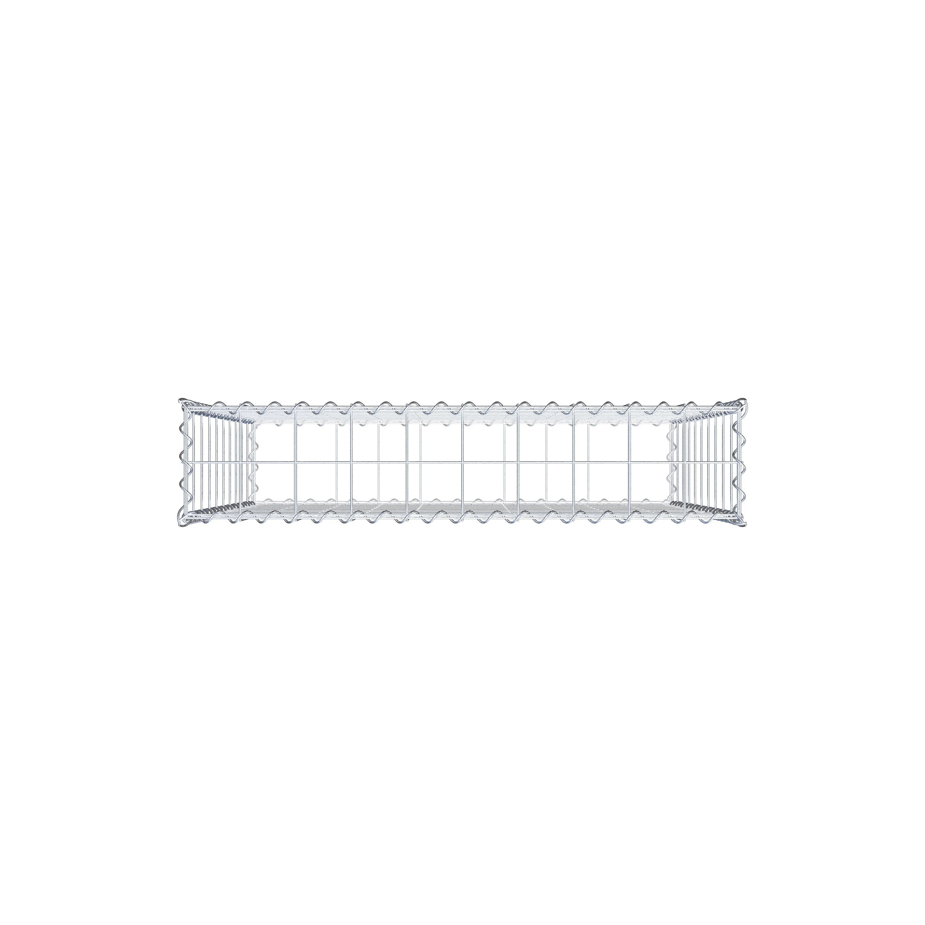 Schanskorf 100 cm x 100 cm x 20 cm (L x H x D), maaswijdte 10 cm x 10 cm, spiraalvormig