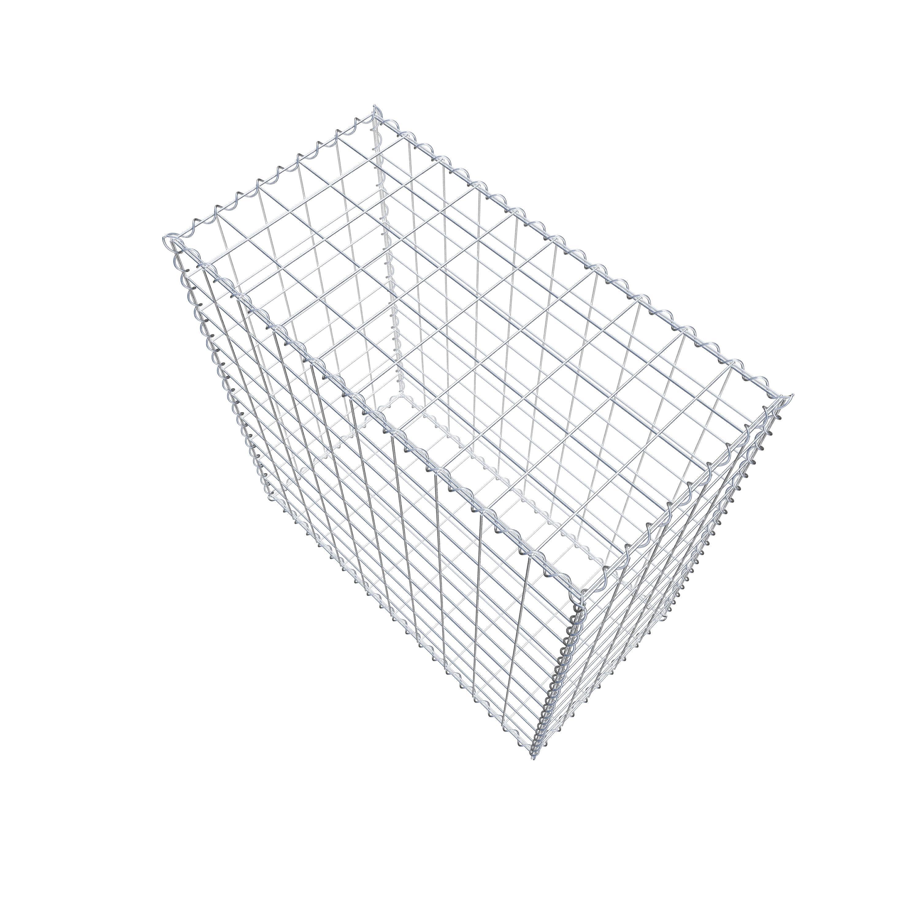 Gabione 100 cm x 100 cm x 50 cm (L x H x T), Maschenweite 10 cm x 10 cm, Spirale
