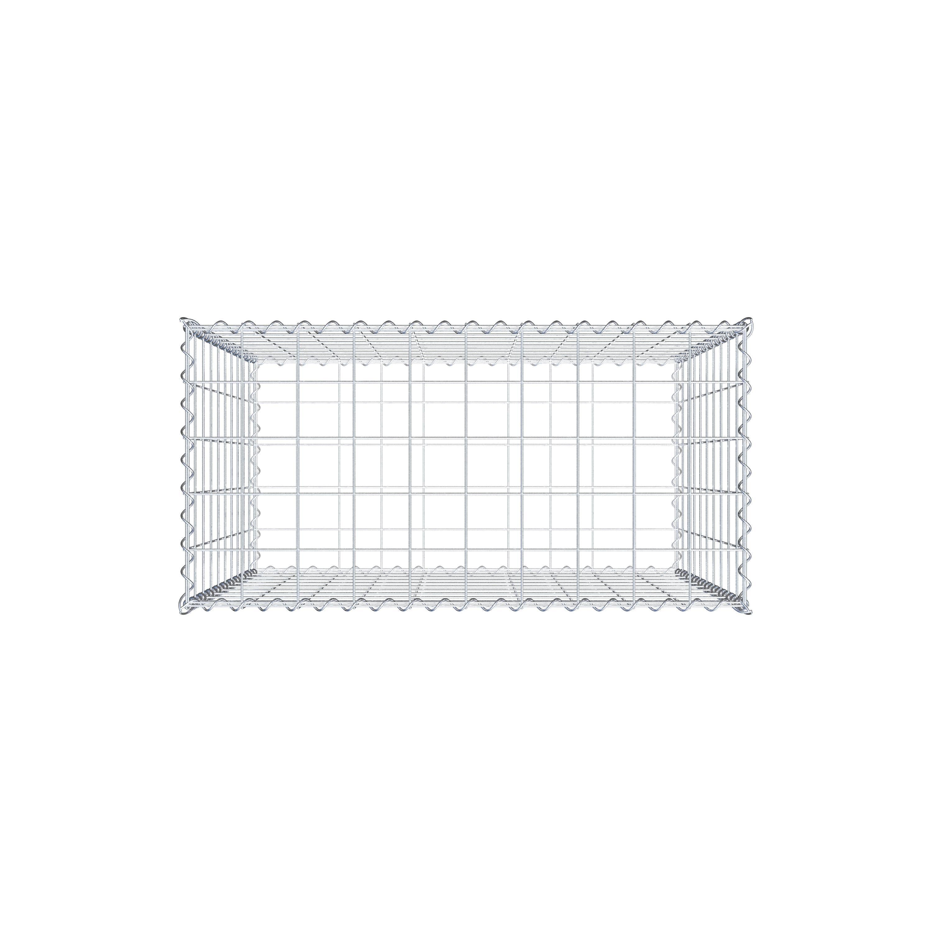 Gabione 100 cm x 100 cm x 50 cm (L x H x T), Maschenweite 10 cm x 10 cm, Spirale