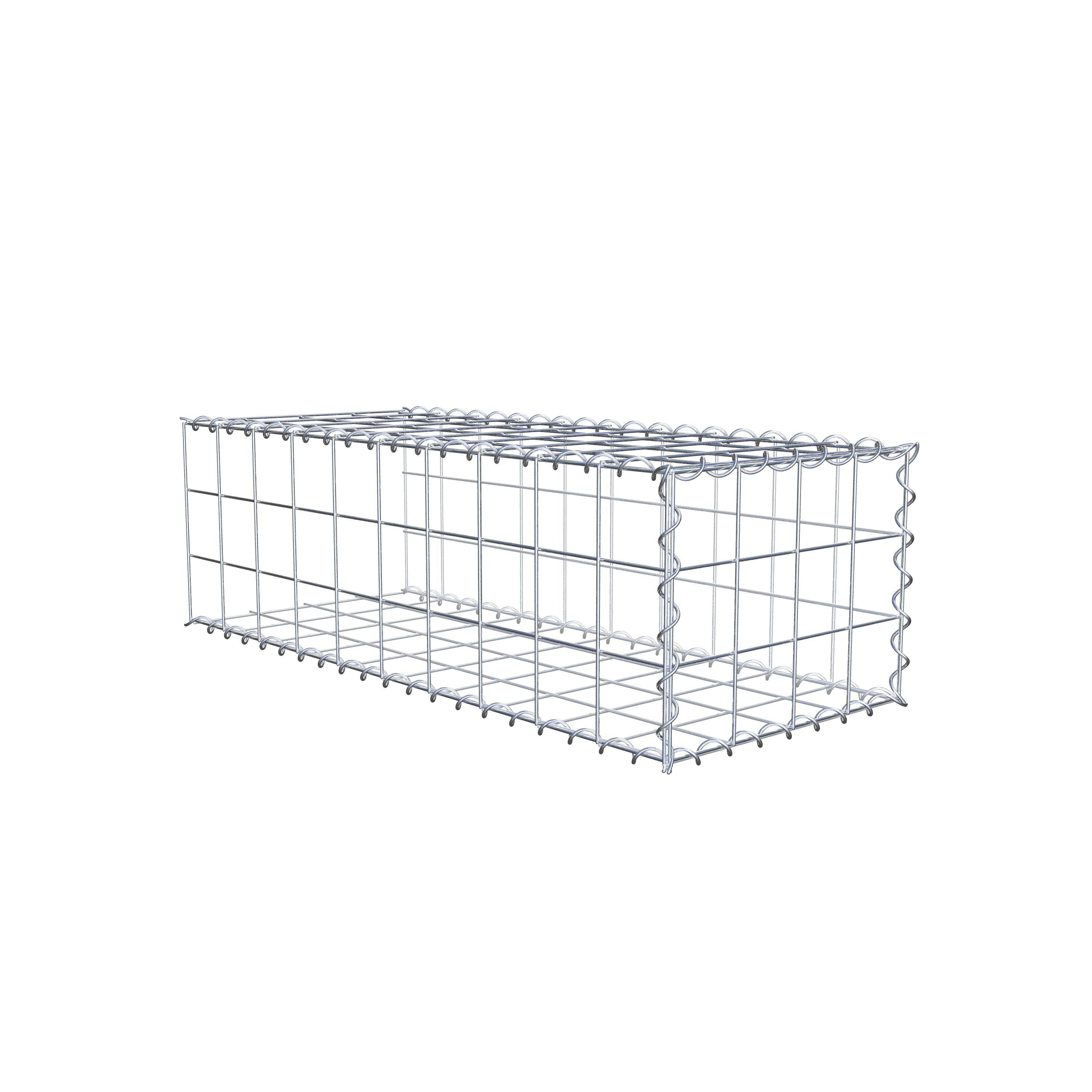Gabion rapporté type 2 100 cm x 30 cm x 40 cm (L x H x P), mailles 10 cm x 10 cm, spirale