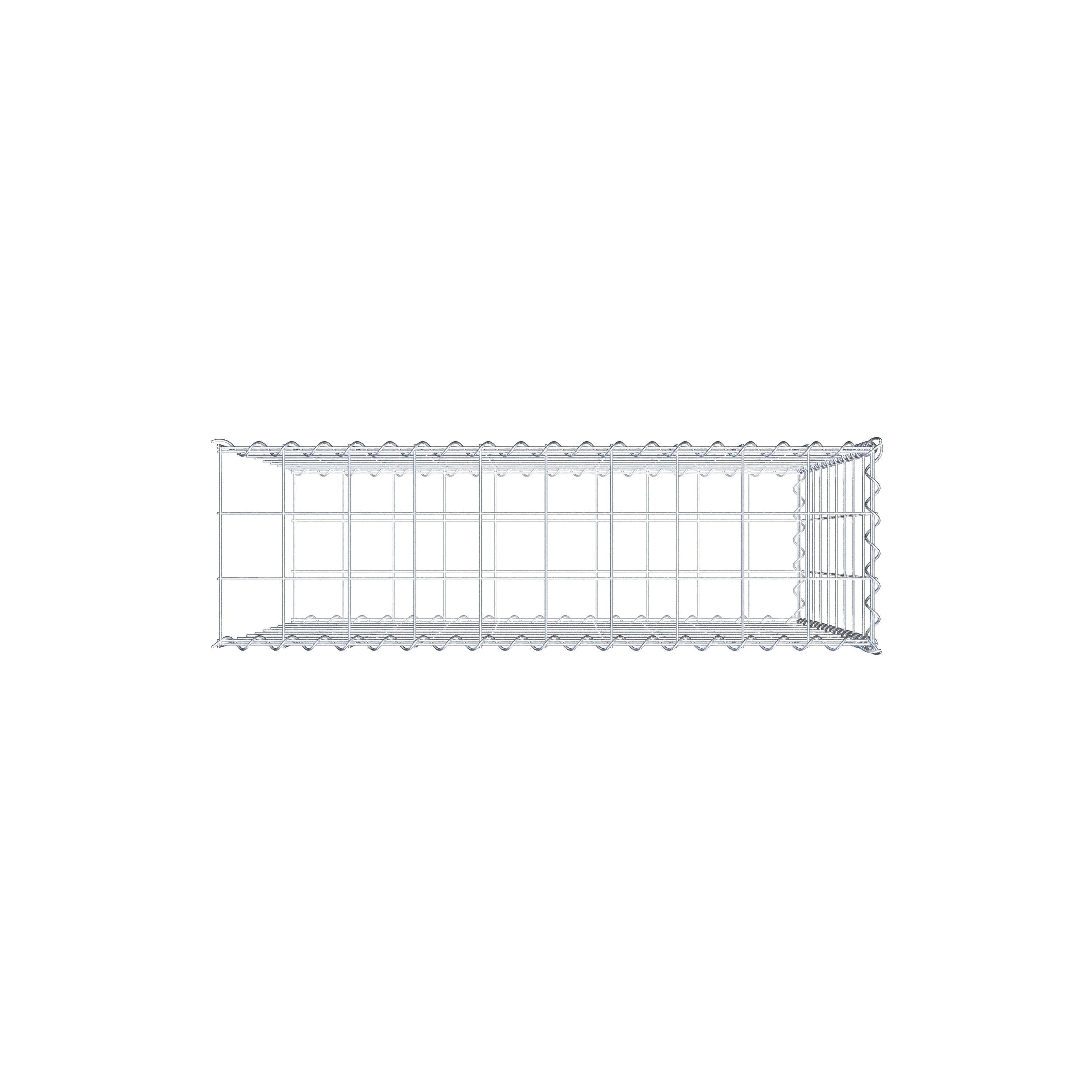 Gavión adulto tipo 2 100 cm x 90 cm x 30 cm (largo x alto x profundidad), tamaño de malla 10 cm x 10 cm, espiral