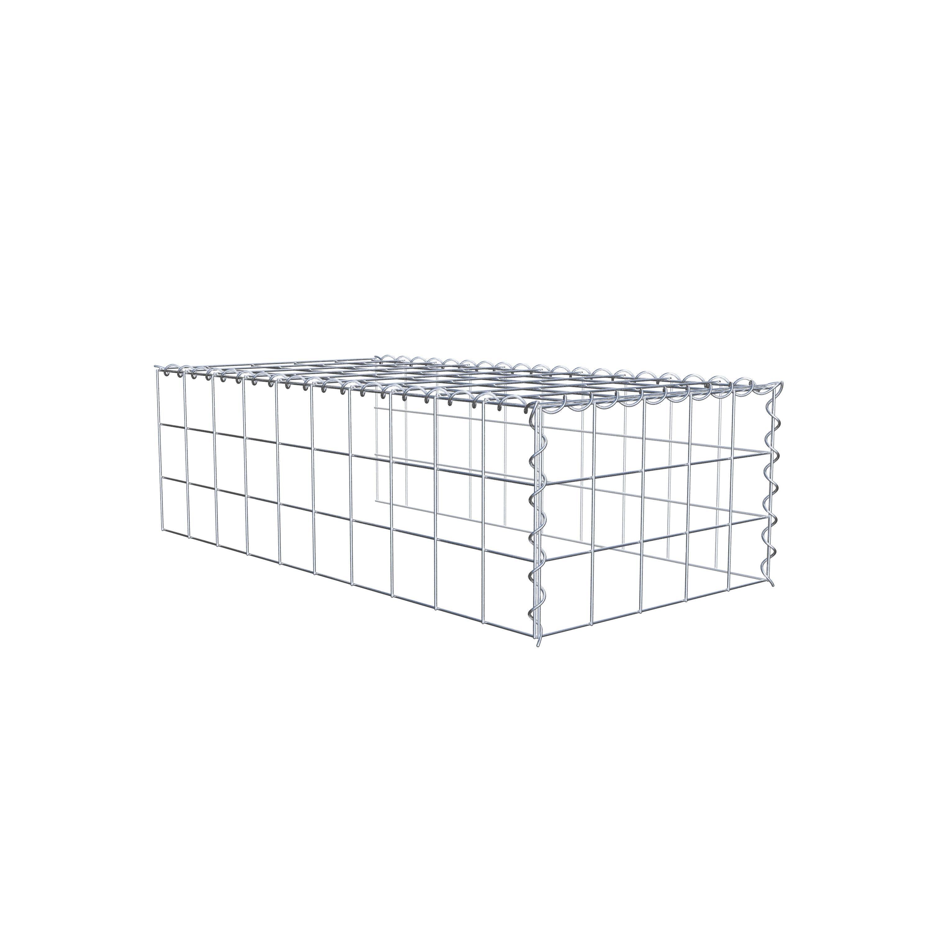 Gabion rapporté type 4 100 cm x 30 cm x 50 cm (L x H x P), mailles 10 cm x 10 cm, spirale