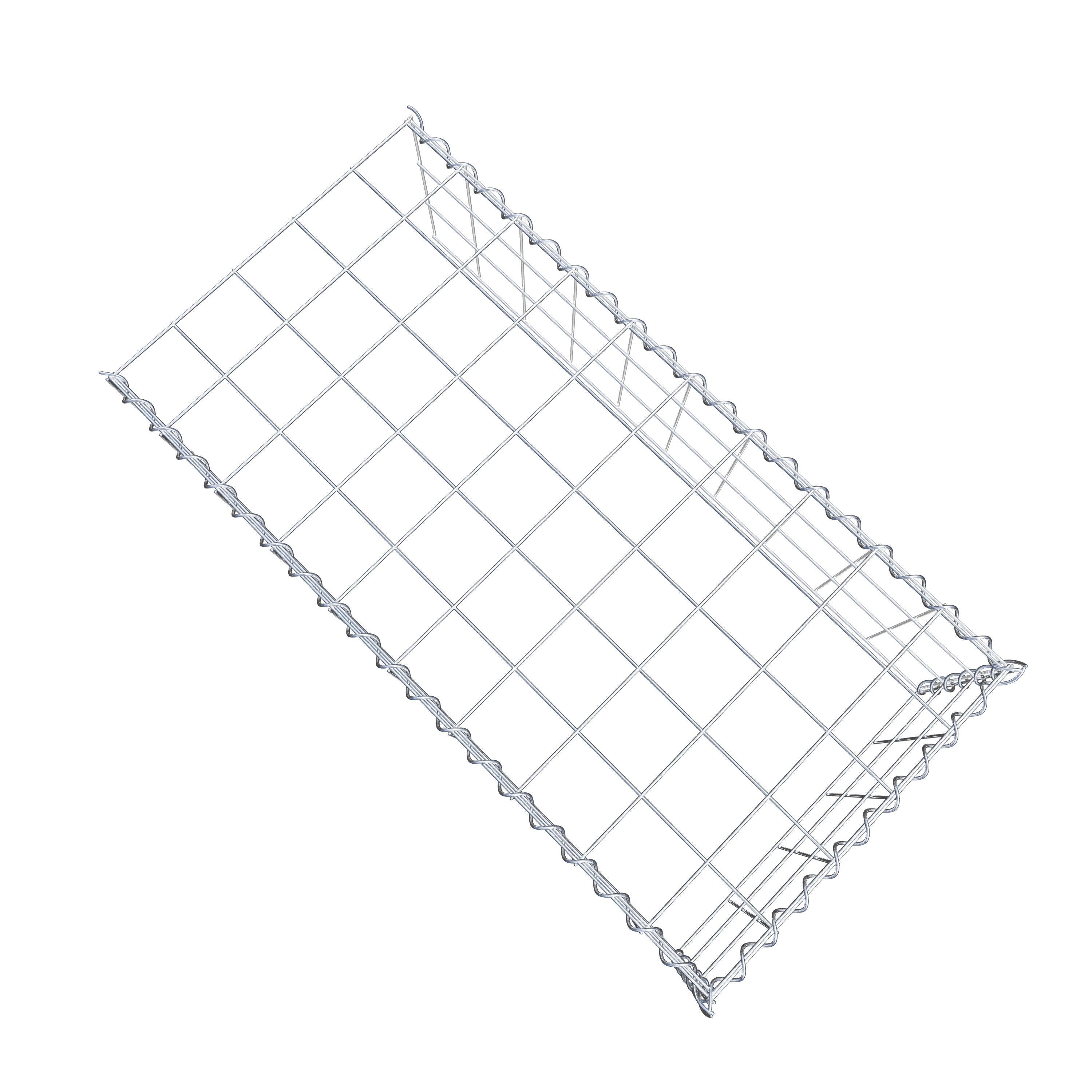 Gabion rapporté type 4 100 cm x 30 cm x 50 cm (L x H x P), mailles 10 cm x 10 cm, spirale