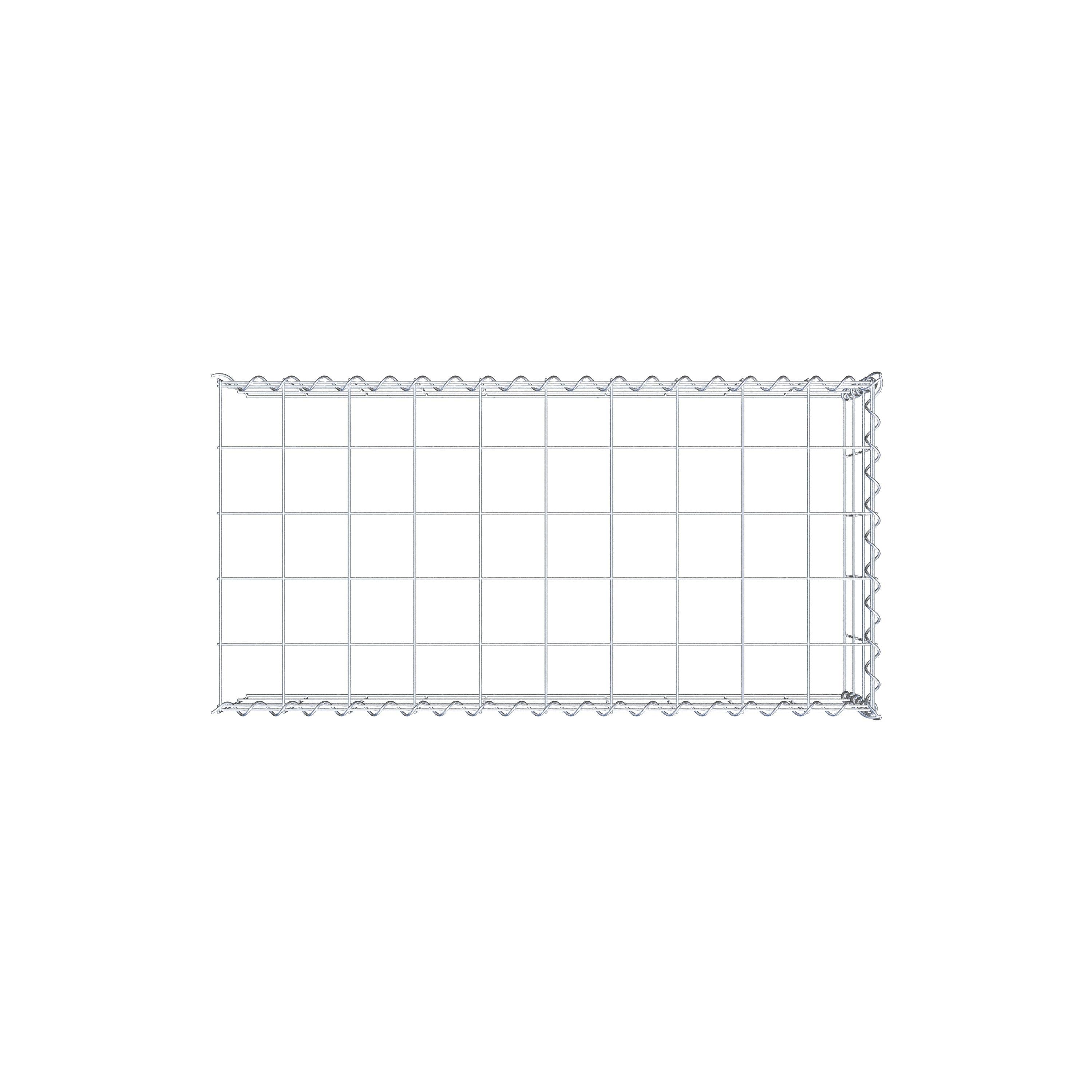 Gabion rapporté type 4 100 cm x 30 cm x 50 cm (L x H x P), mailles 10 cm x 10 cm, spirale