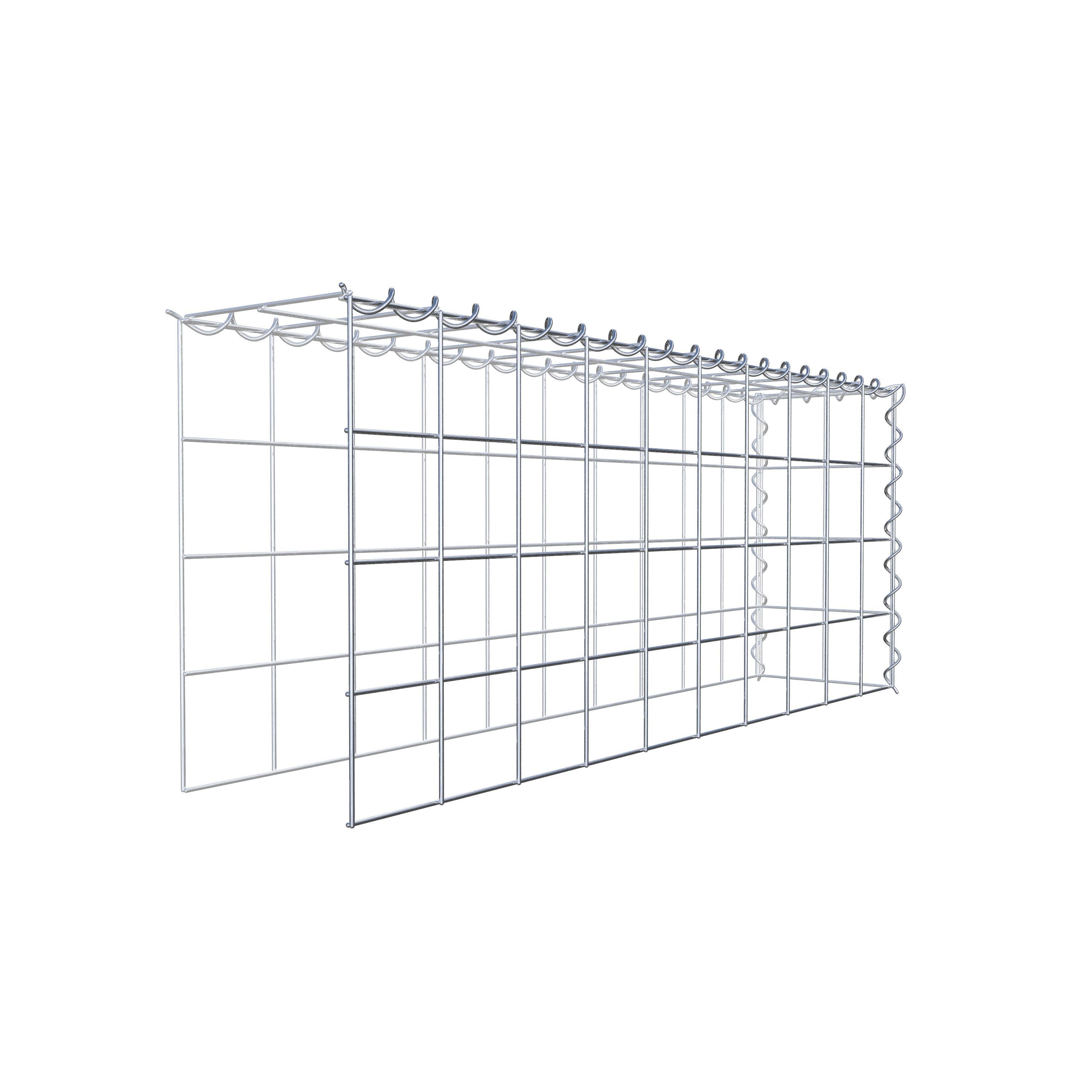 Add-on schanskorf type 4 100 cm x 40 cm x 20 cm (L x H x D), maaswijdte 10 cm x 10 cm, spiraalvormig