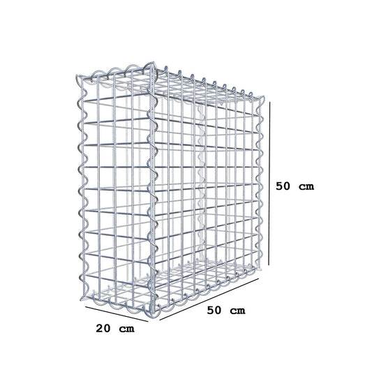 Gabião 50 cm x 50 cm x 20 cm (C x A x P), malhagem 5 cm x 5 cm, espiral
