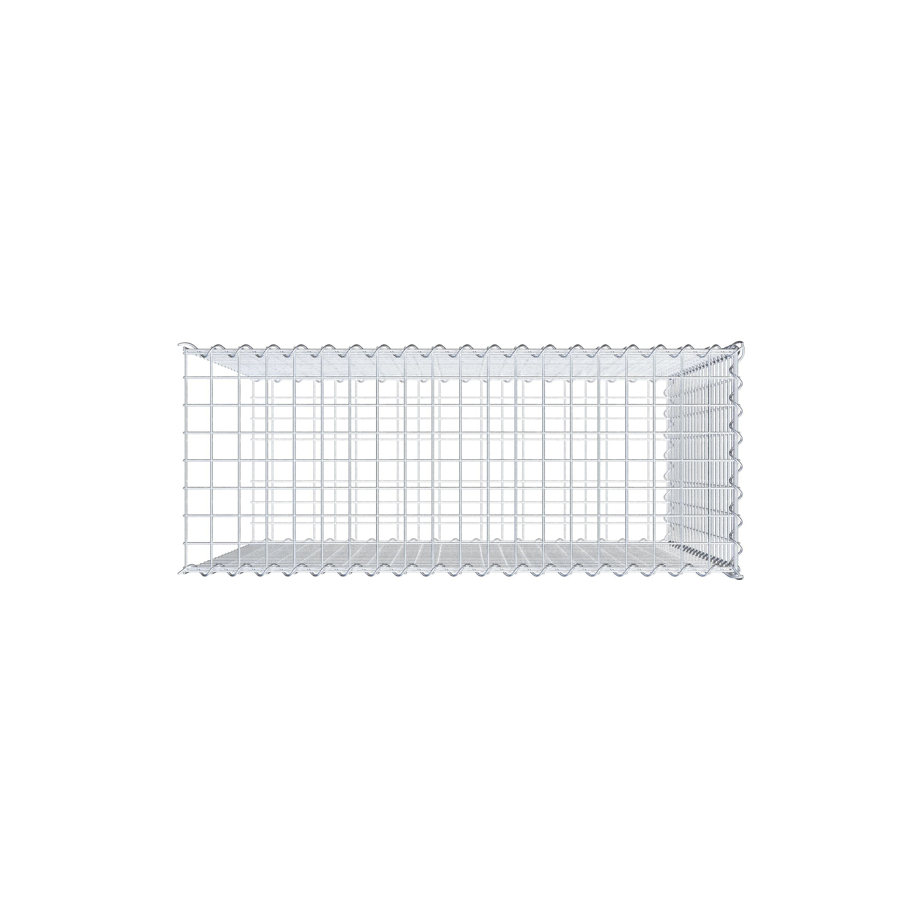 Opvokset gabion type 2 100 cm x 100 cm x 40 cm (L x H x D), maskestørrelse 5 cm x 5 cm, spiral
