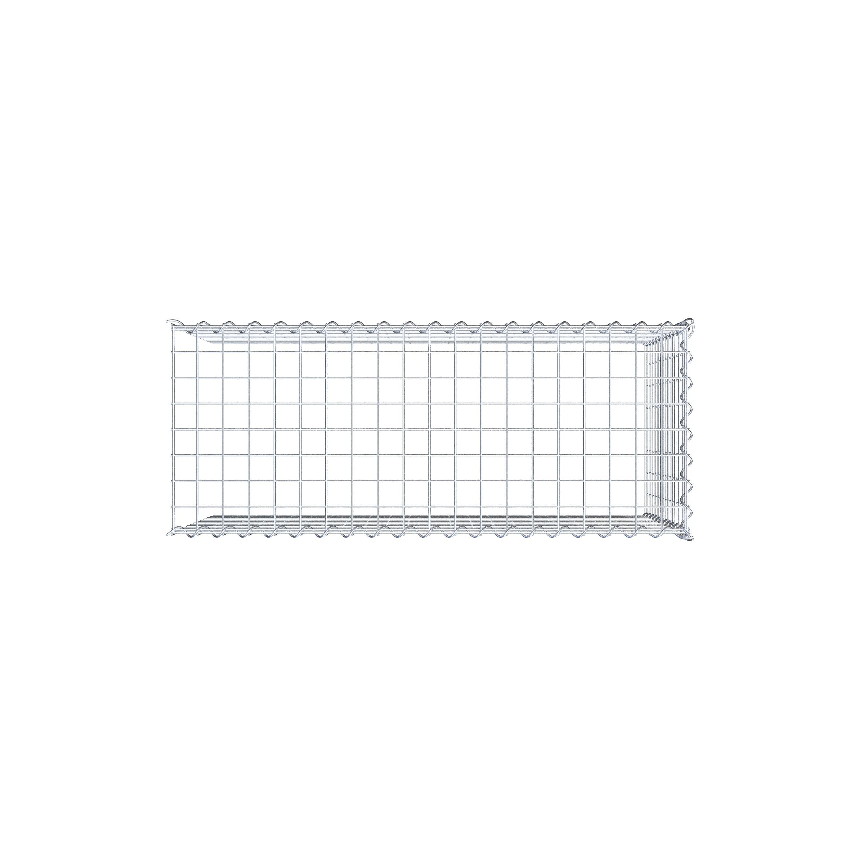 Opvokset gabion type 4 100 cm x 60 cm x 40 cm (L x H x D), maskestørrelse 5 cm x 5 cm, spiral