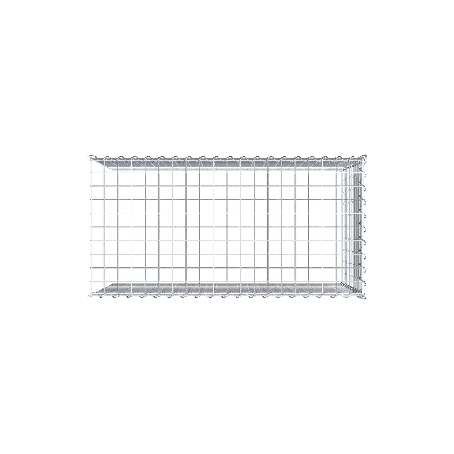 Opvokset gabion type 4 100 cm x 60 cm x 50 cm (L x H x D), maskestørrelse 5 cm x 5 cm, spiral