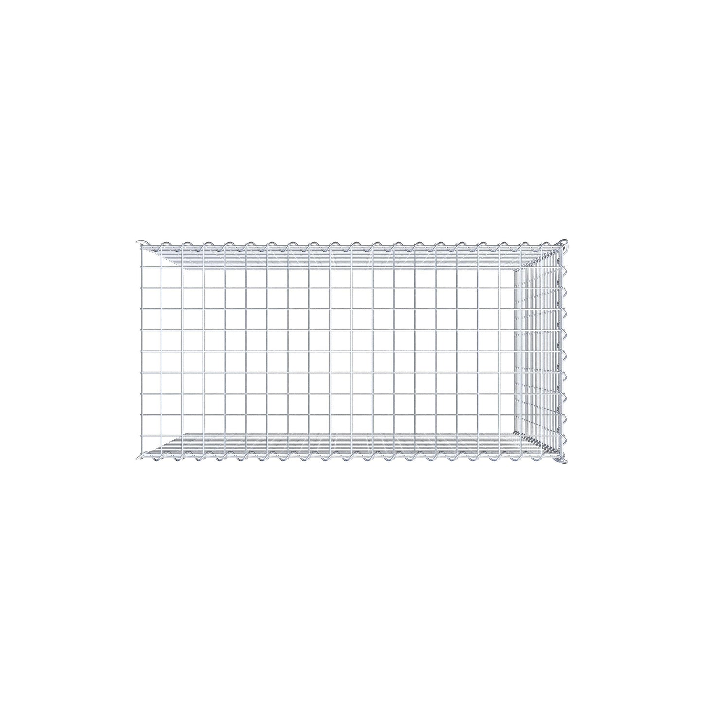 Opvokset gabion type 4 100 cm x 90 cm x 50 cm (L x H x D), maskestørrelse 5 cm x 5 cm, spiral